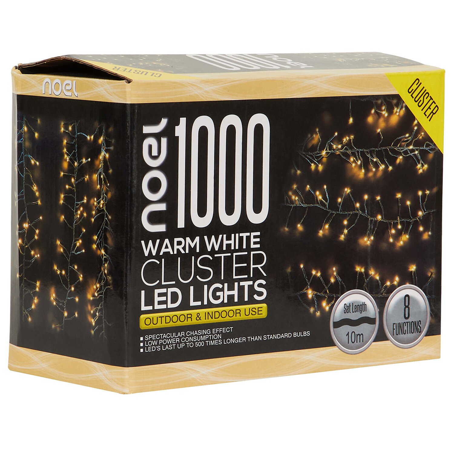 1000 Warm White LED Multi Function Cluster String Light Image 2