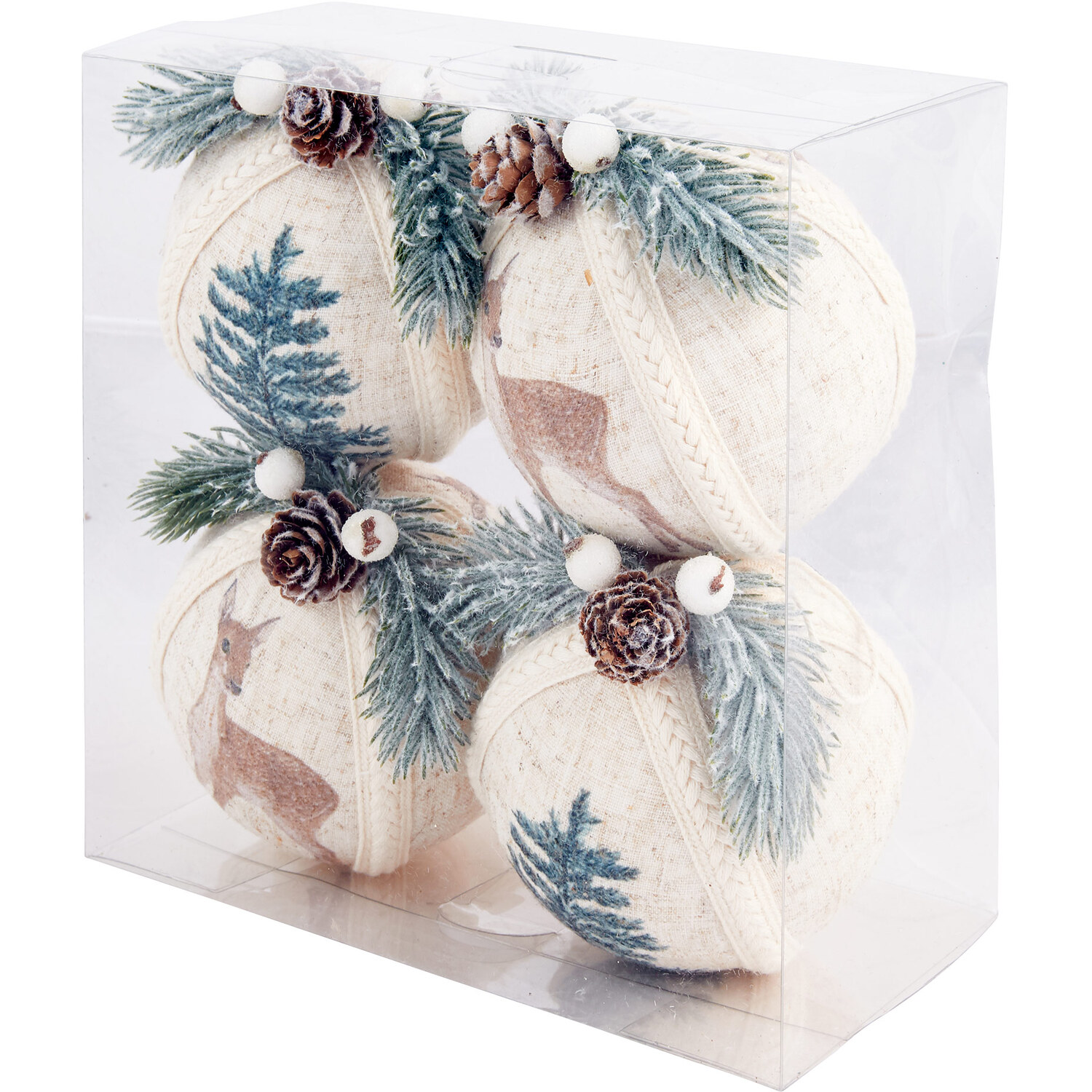 Pack of 4 Mistletoe Cottage Baubles Image 3