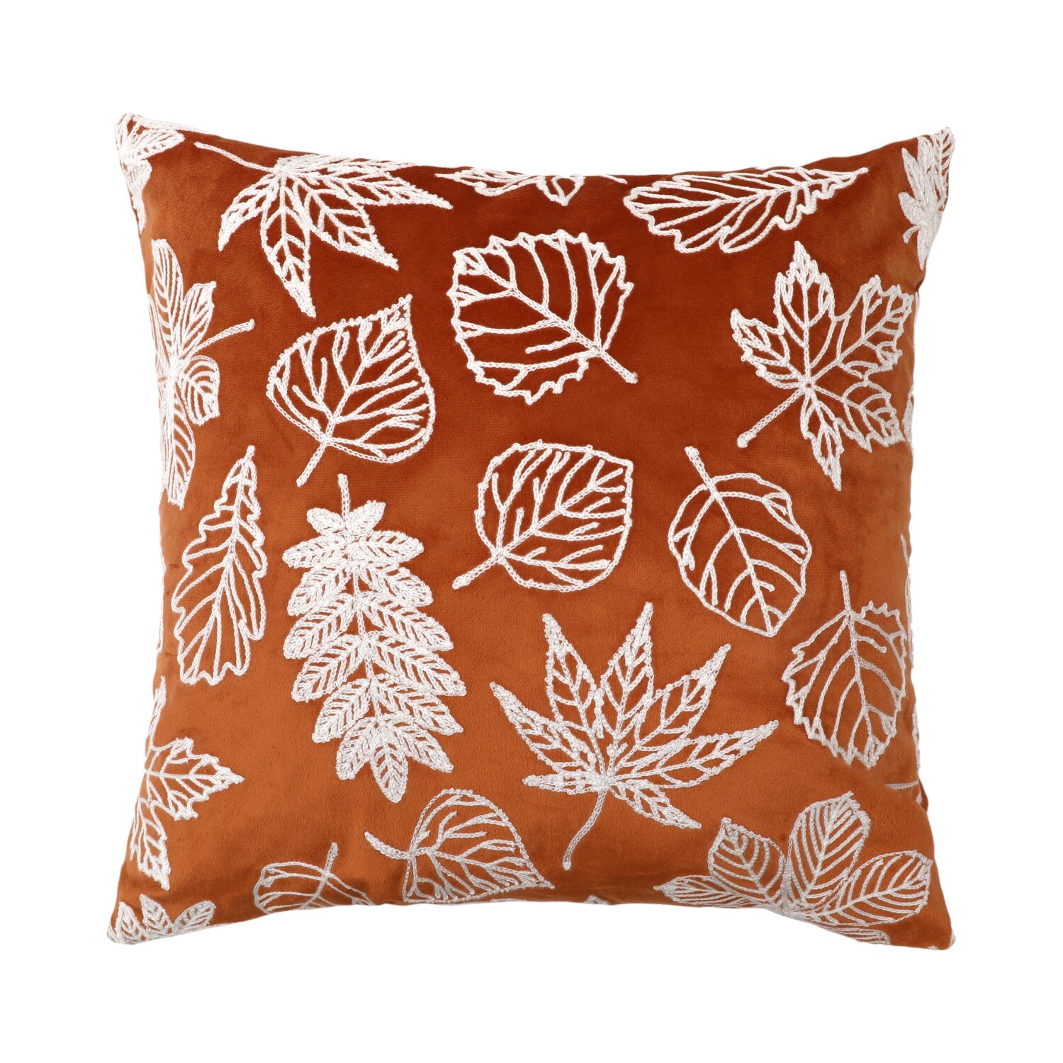 Hazel Embroidered Cushion Rust Image 1