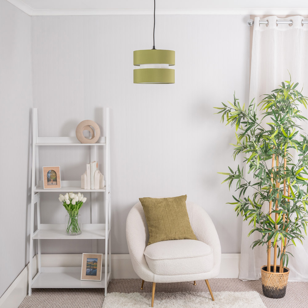 ValueLights Sophia 2 Tier Olive Ceiling Light Shade Small Image 4