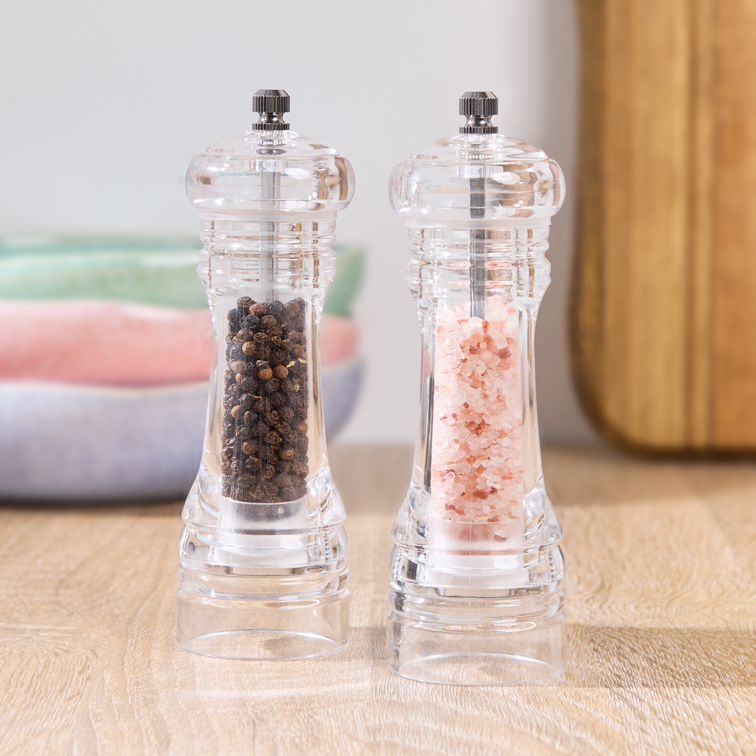 Acrylic Salt and Pepper Mill Set Clear Image 2