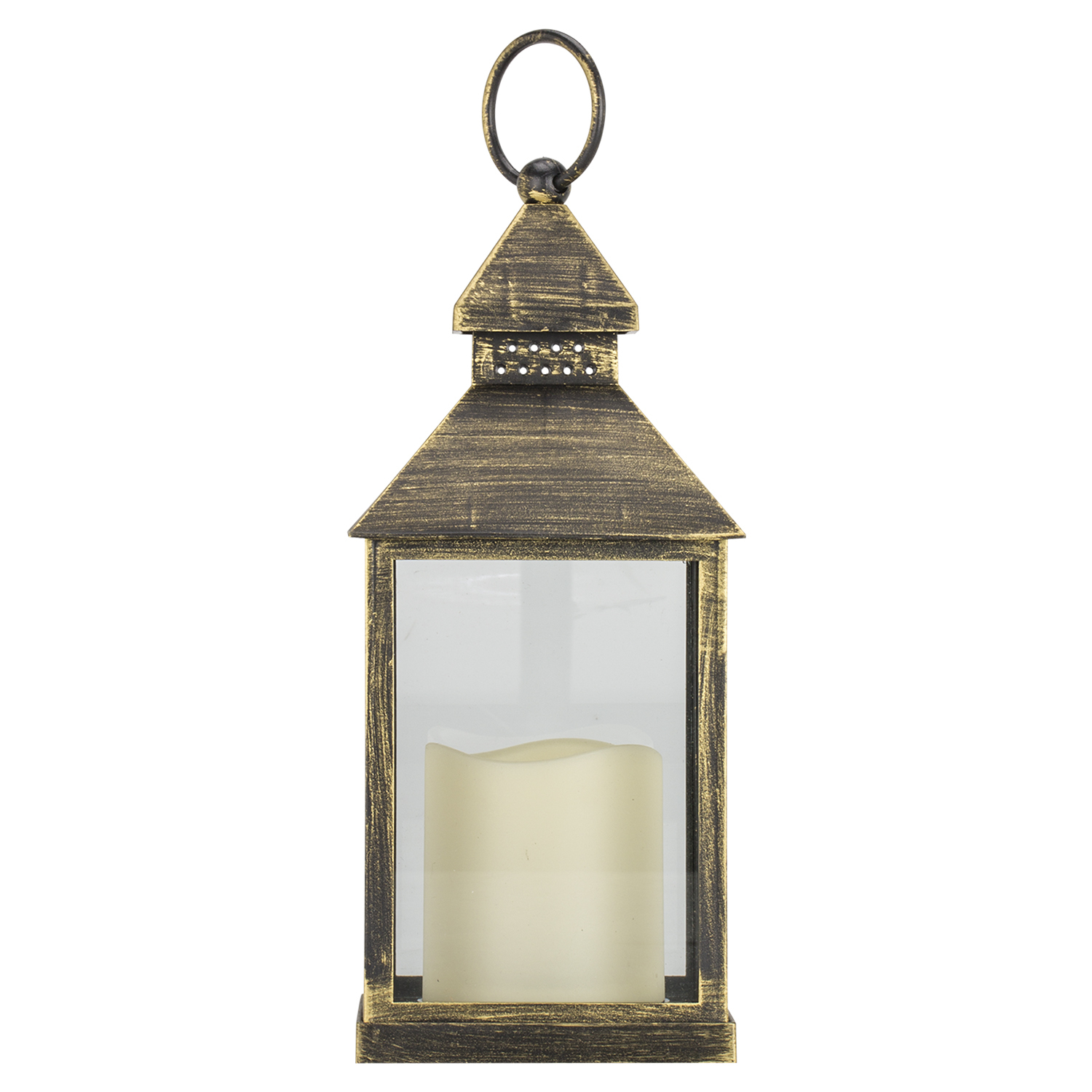 Black Copper or Gold Brush Finish Candle Lantern Image 4