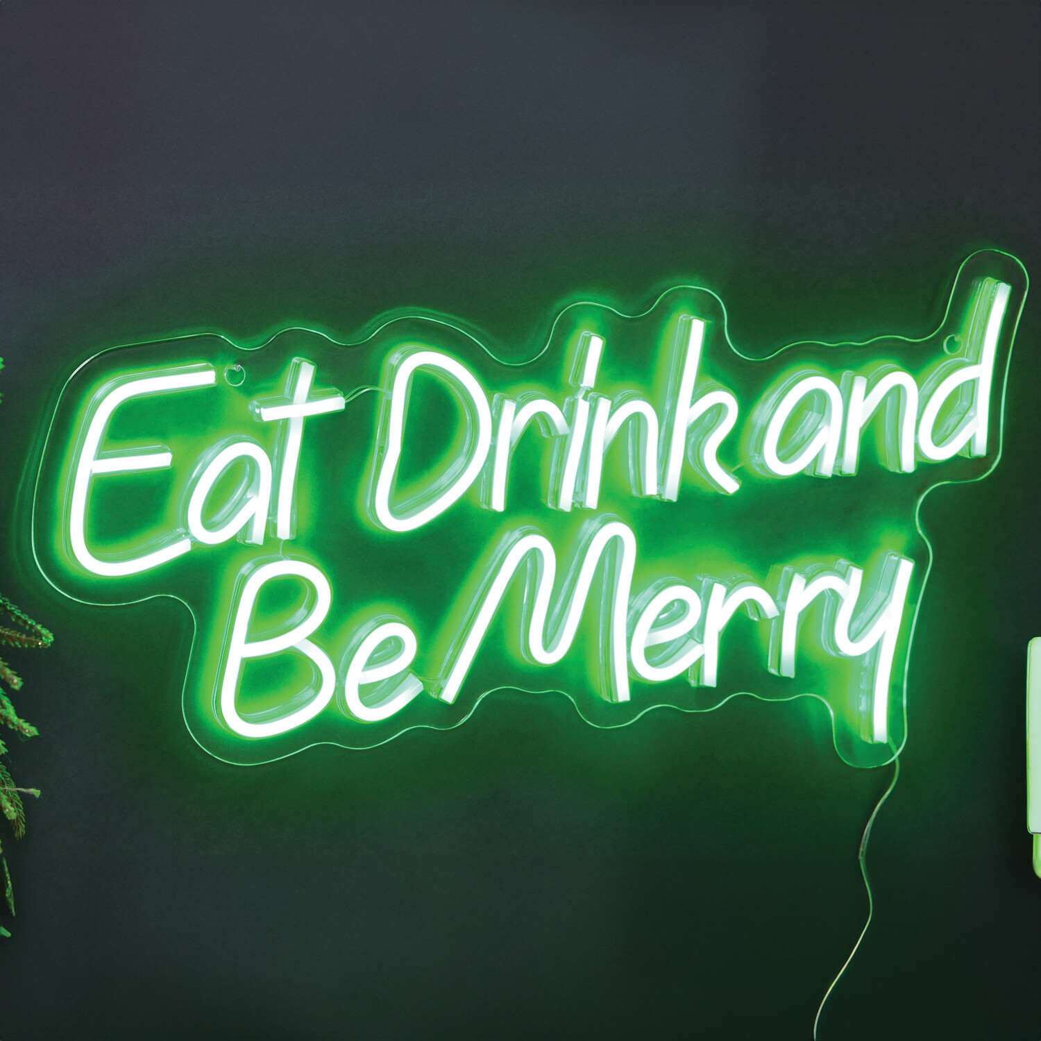 Eat Drink and Be Merry Neon Sign - Green Image 6