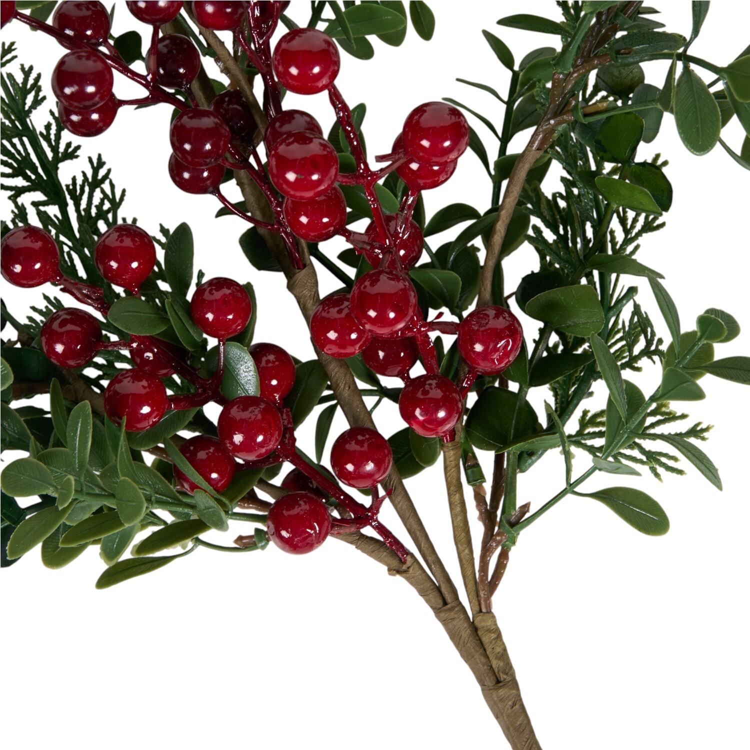 Red Berries Boxwood Spray Image 4