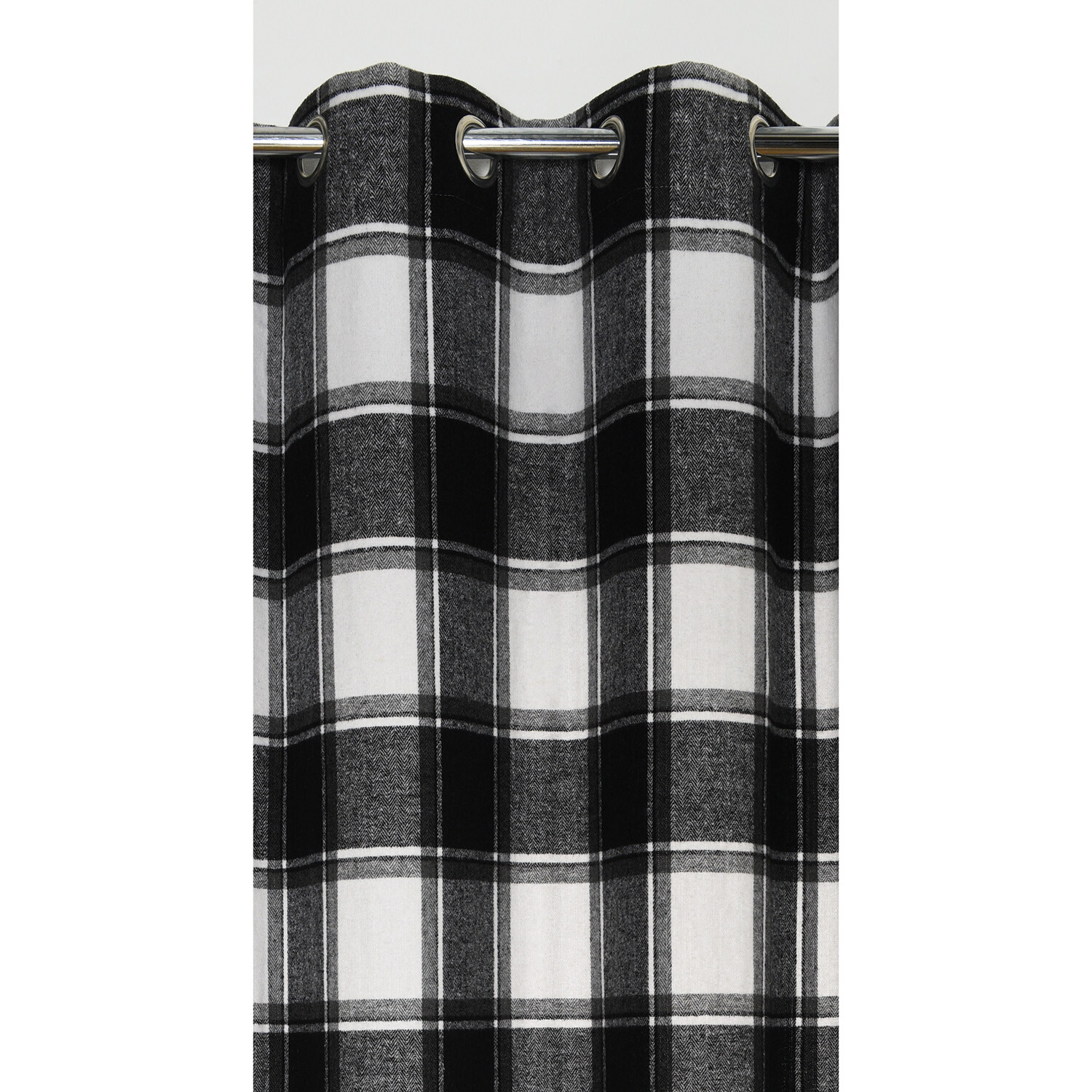 Highland Check Single Panel - Black Image 3