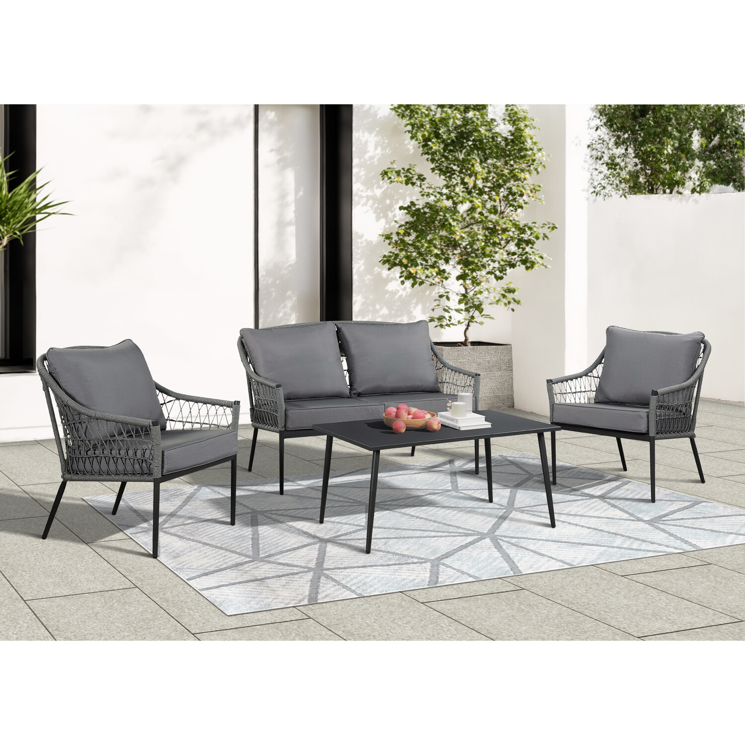 Malay Paradise 4 Seater Grey Deep Seating Sofa Lounge Set Image 2