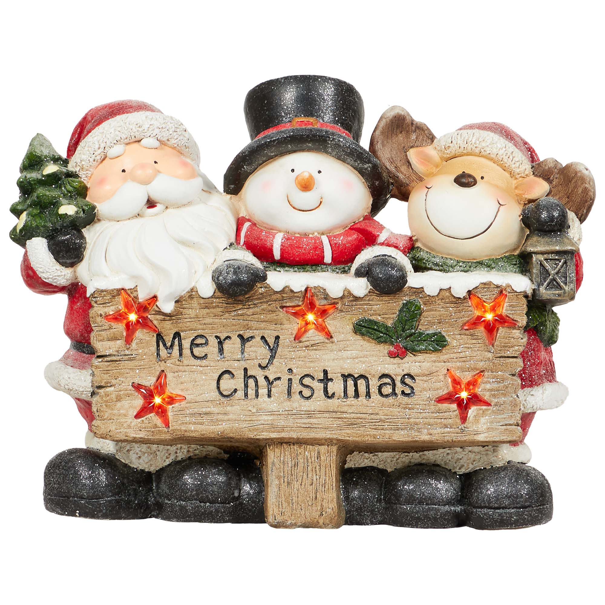 Santa & Friends Welcome LED Ornament - Natural Image 2