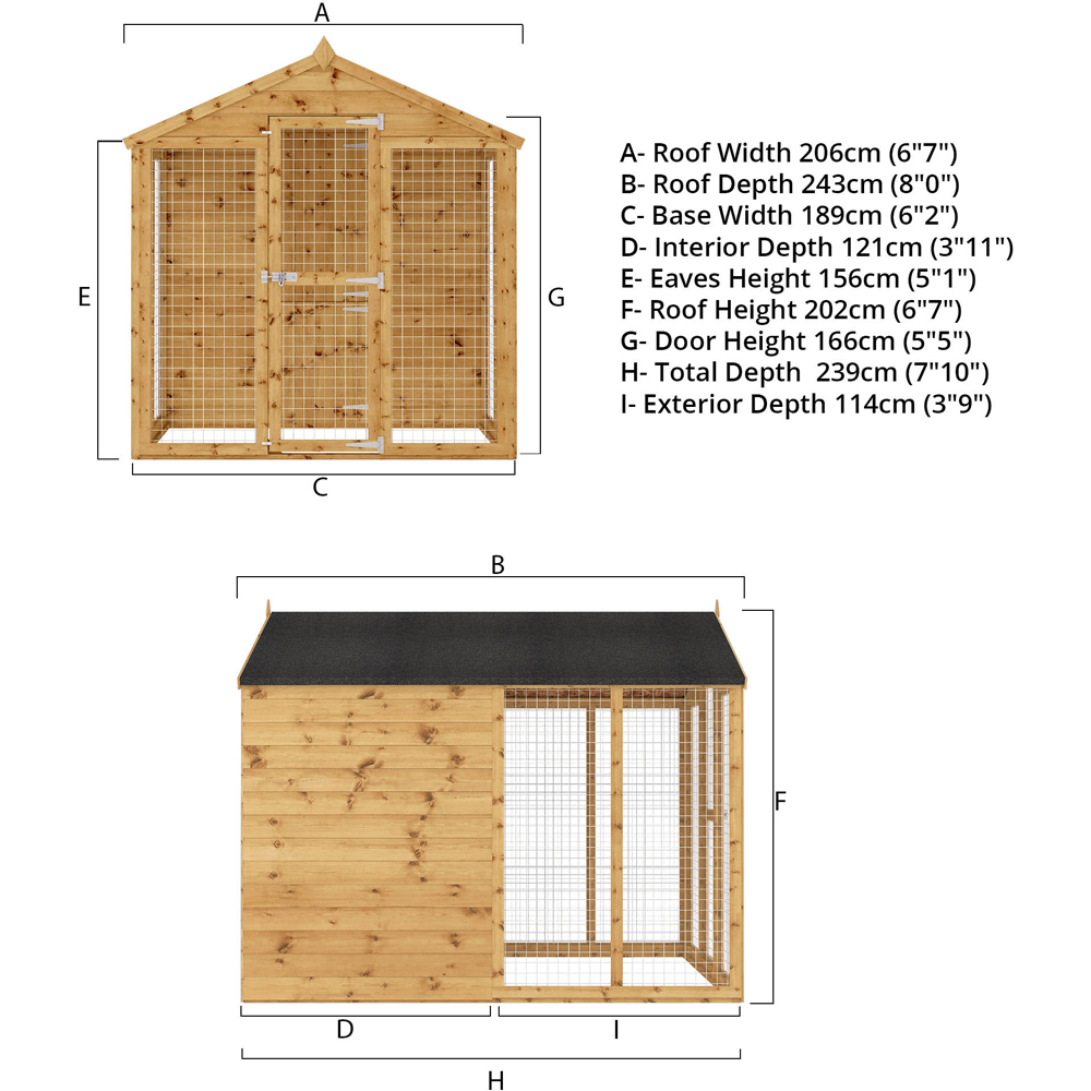 Mercia 8 x 6 Staffordshire Dog Kennel and Run Image 8