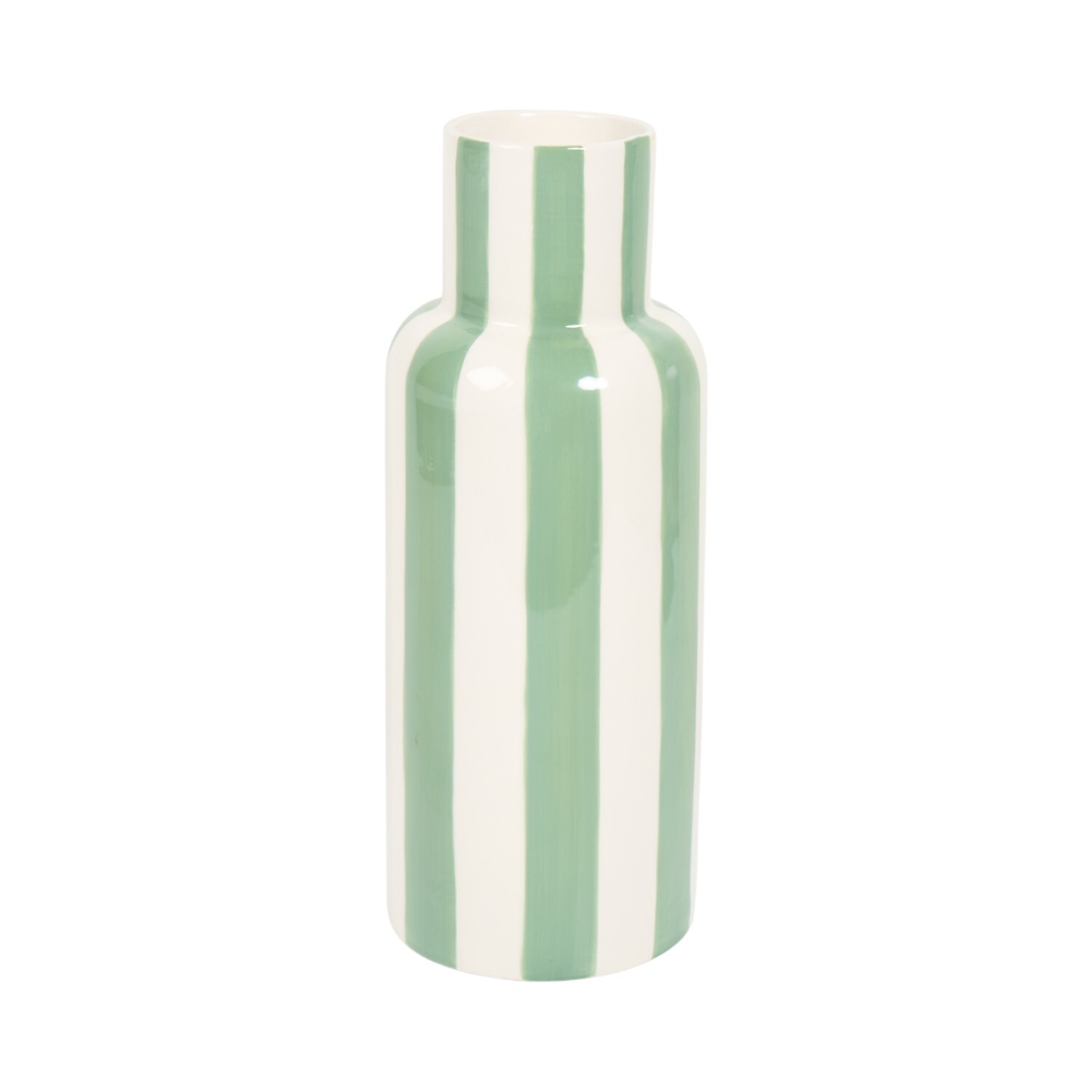 Ceramic Stripe VaseGreen Image 2