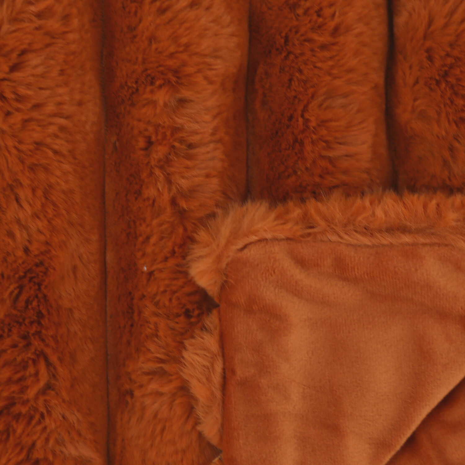 Verbier Faux Fur Throw Rust Image 3