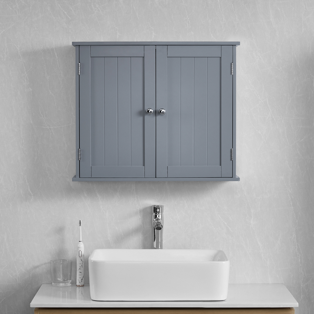BATH VIDA Priano 2 Door Grey Wall Mounted Bathroom Cabinet Image 4