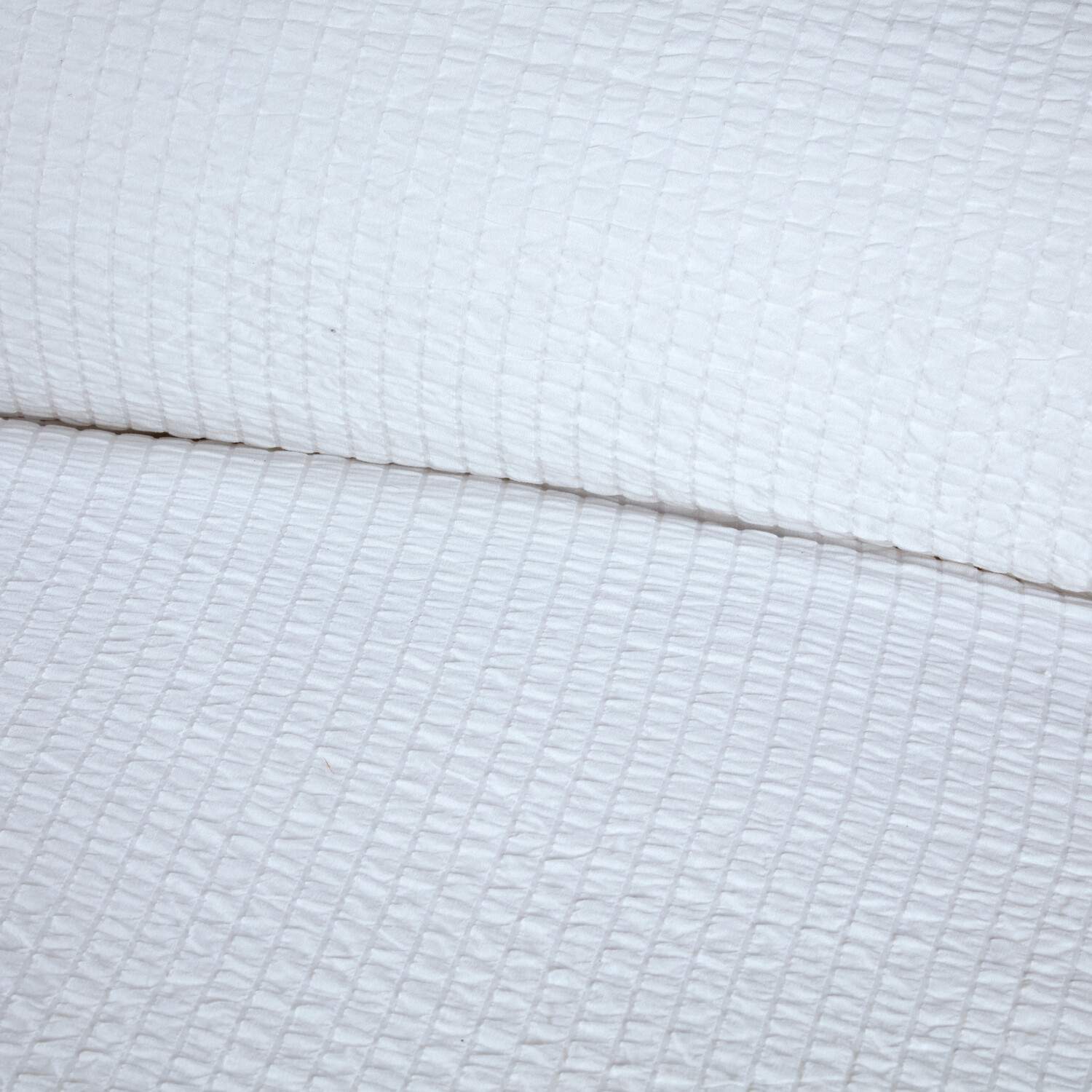 Seersucker Washable Duvet Set White Superking Image 2