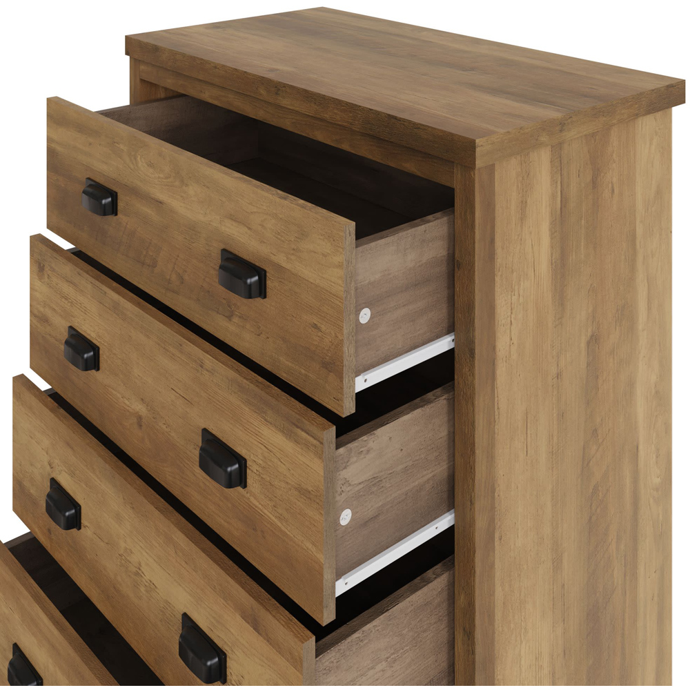 GFW Boston 4 Drawer Knotty Oak Chest of Drawers Image 4