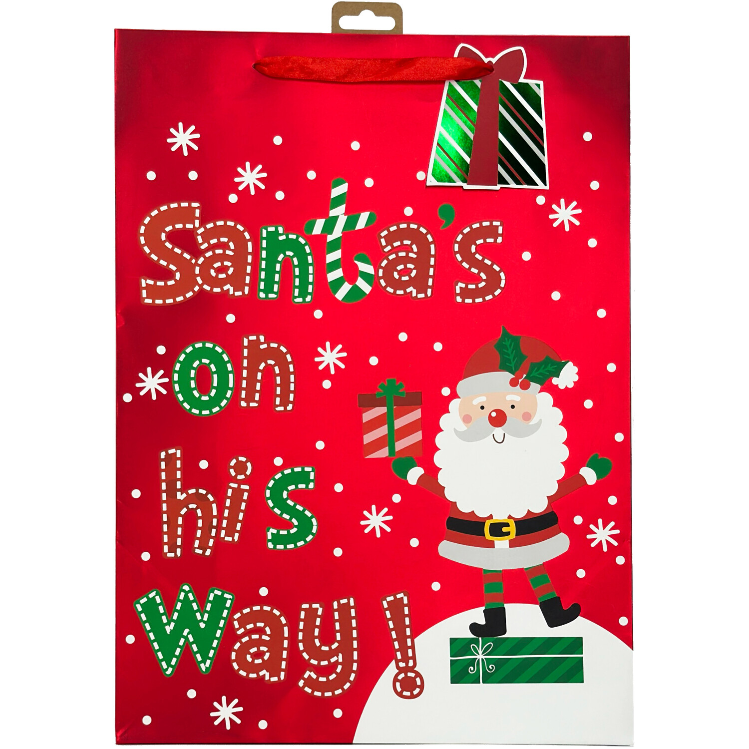 Santa Gift Bag Red Image 2