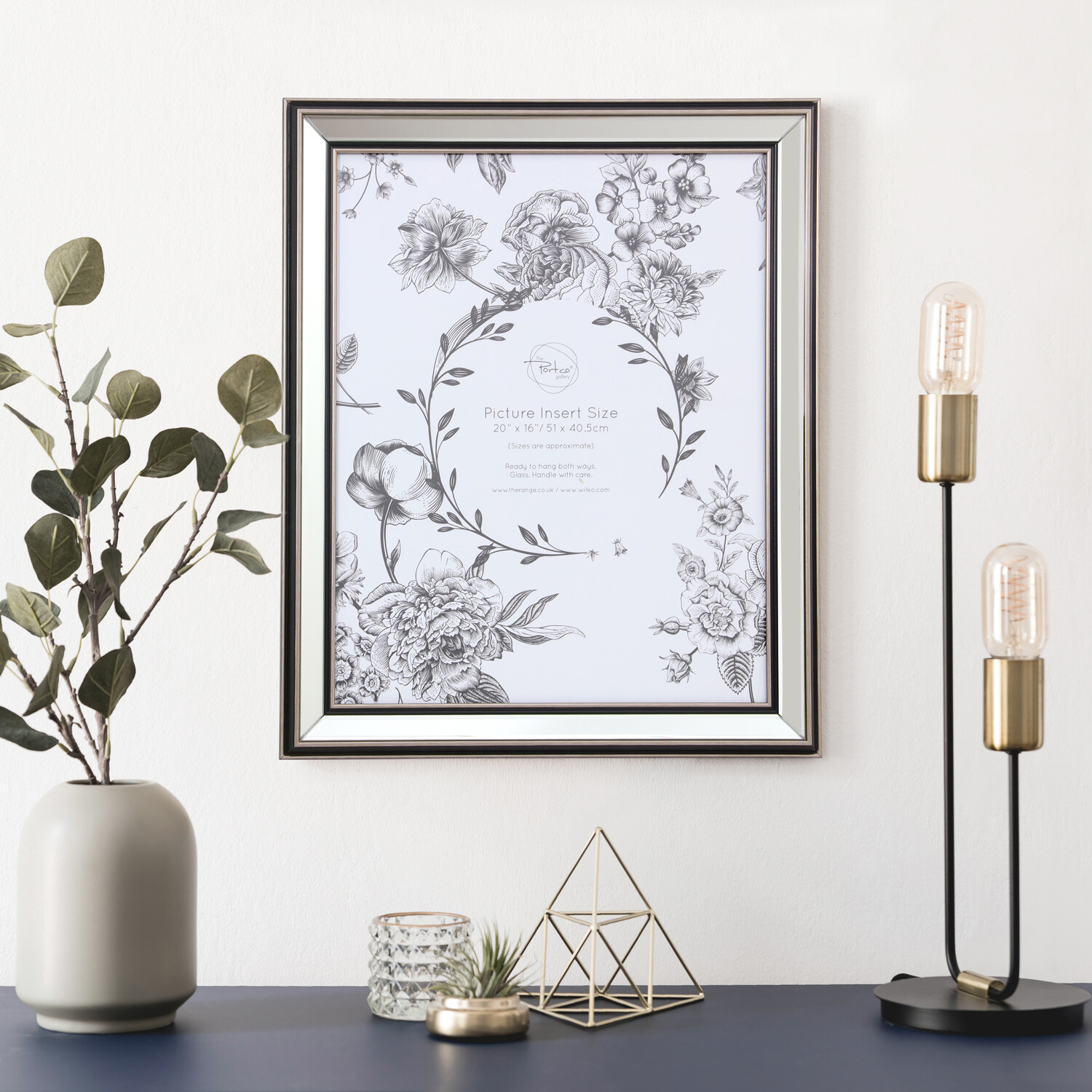 Mode Mirrored Photo Frame Silver 20 x 16in Image 2