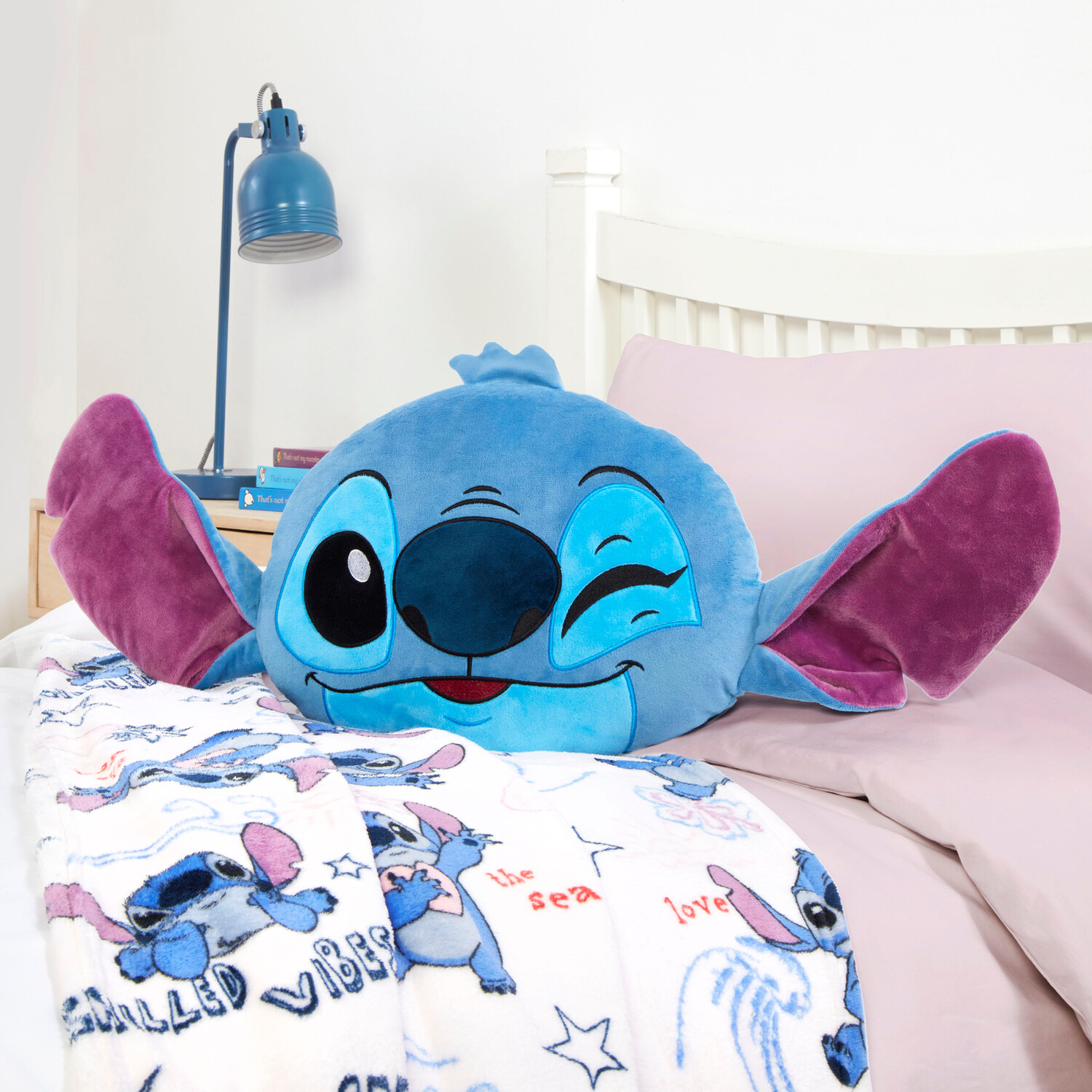 Stitch Head Shaped Cushion Blue Image 2