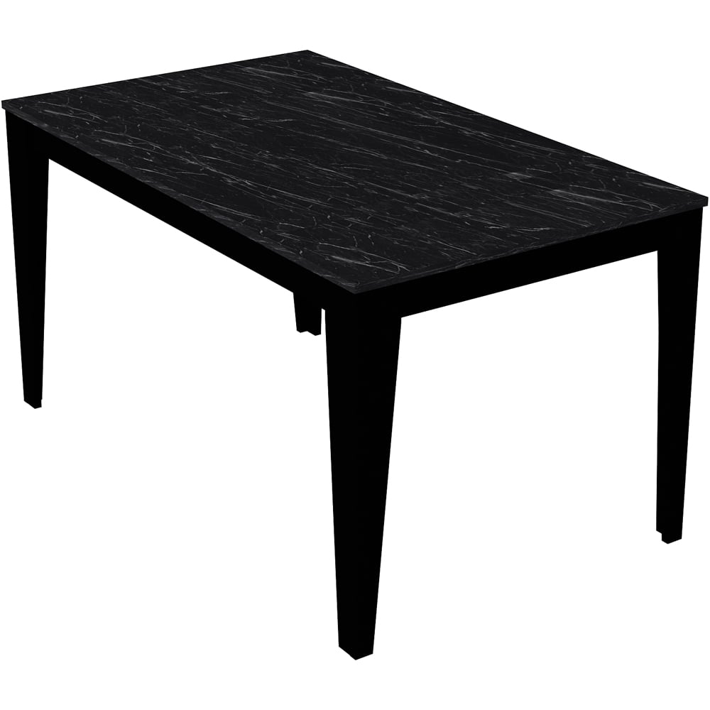 Decorotika Bud 4 Seater Black Marble Effect Dining Set Image 3