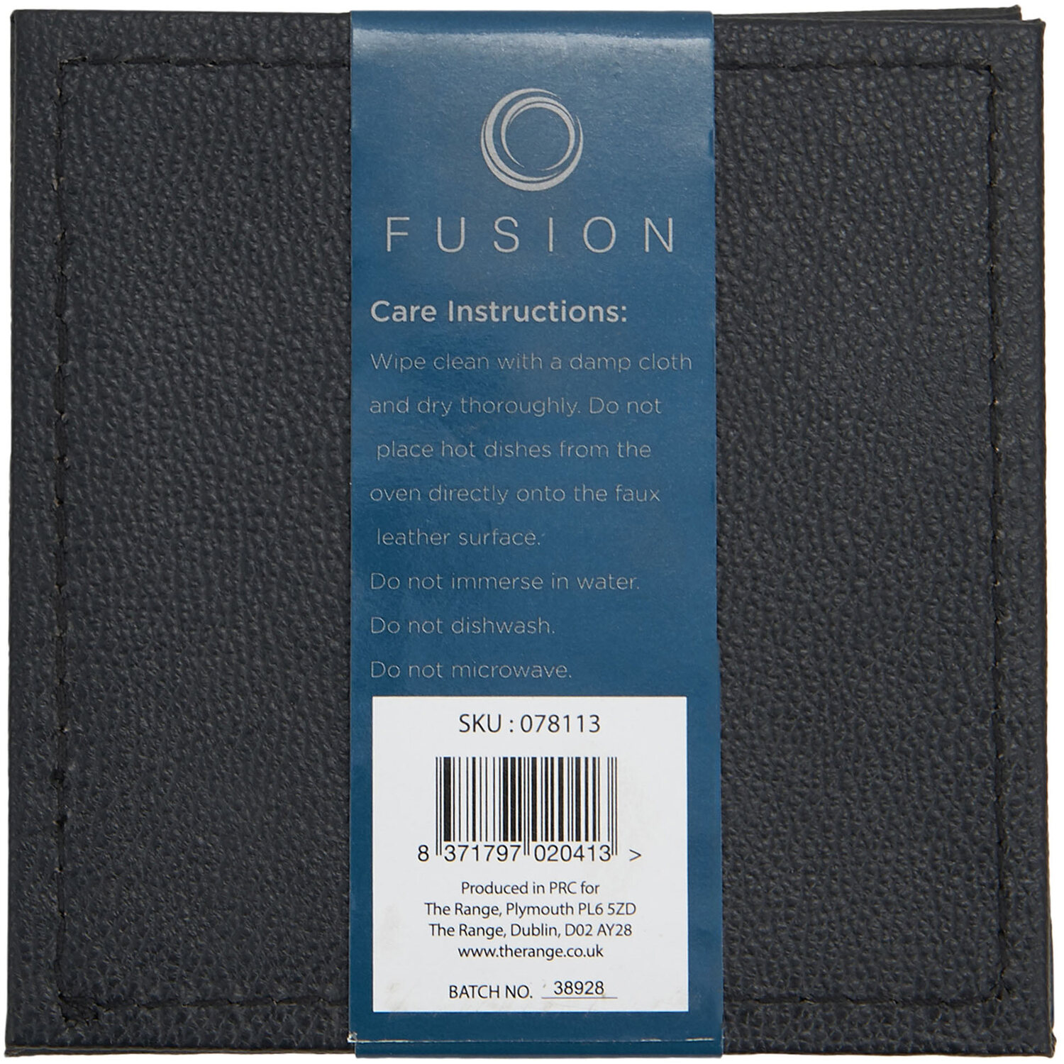 Pack of 4 Linen Texture Coasters - Black Image 5