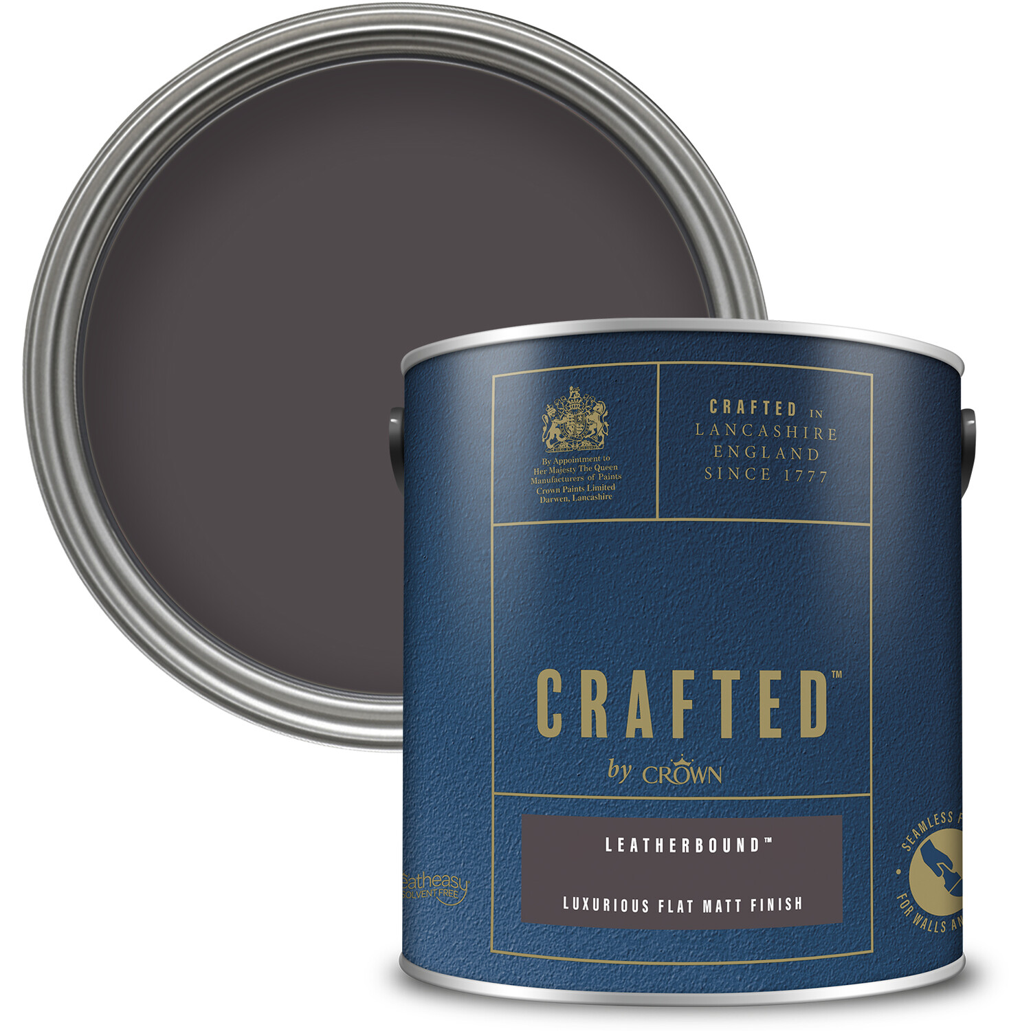 Crown Crafted Walls & Wood Leatherbound Luxurious Flat Matt Paint 2.5L Image 1
