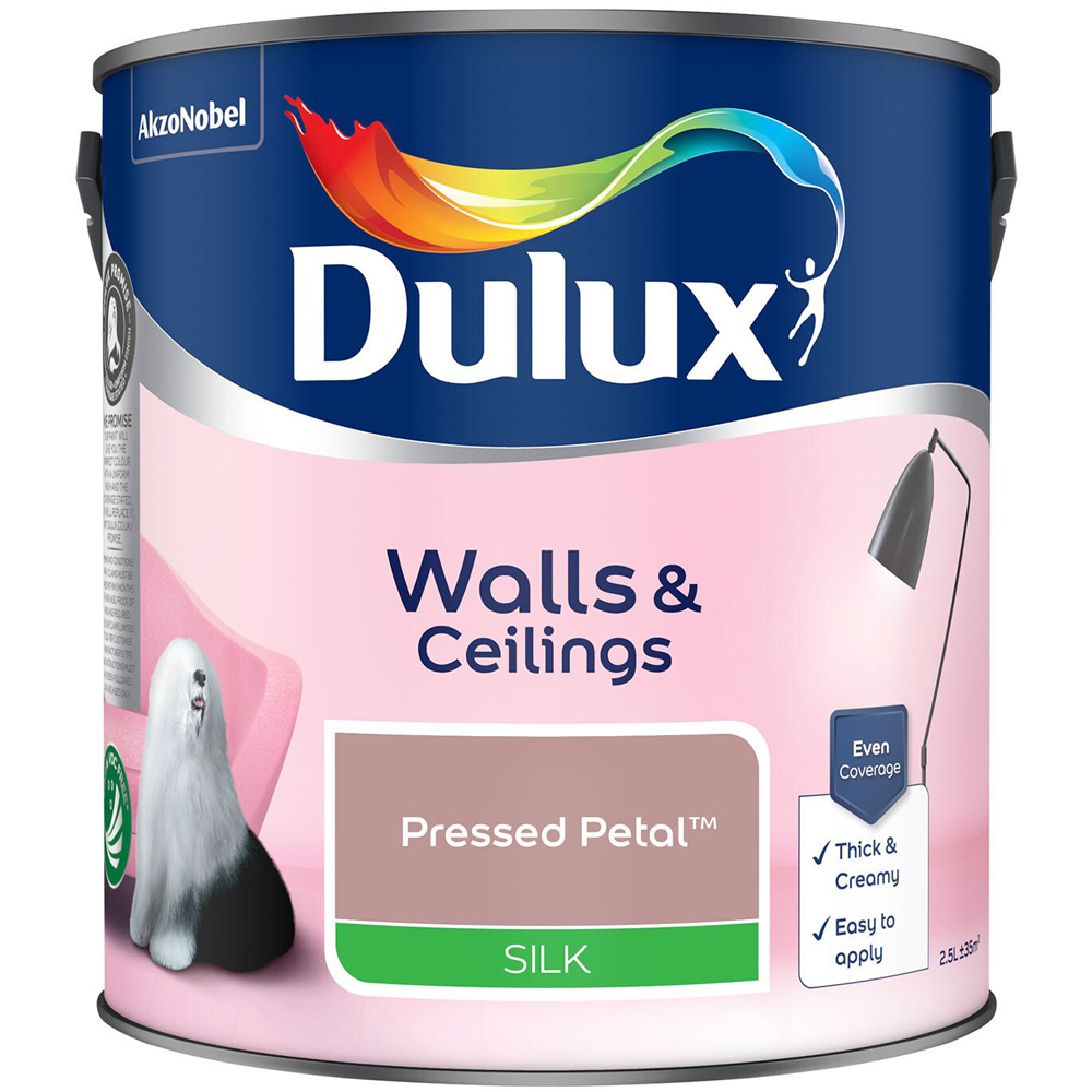Dulux Silk Emulsion Paint - Pressed Petal / 2.5l Image 2