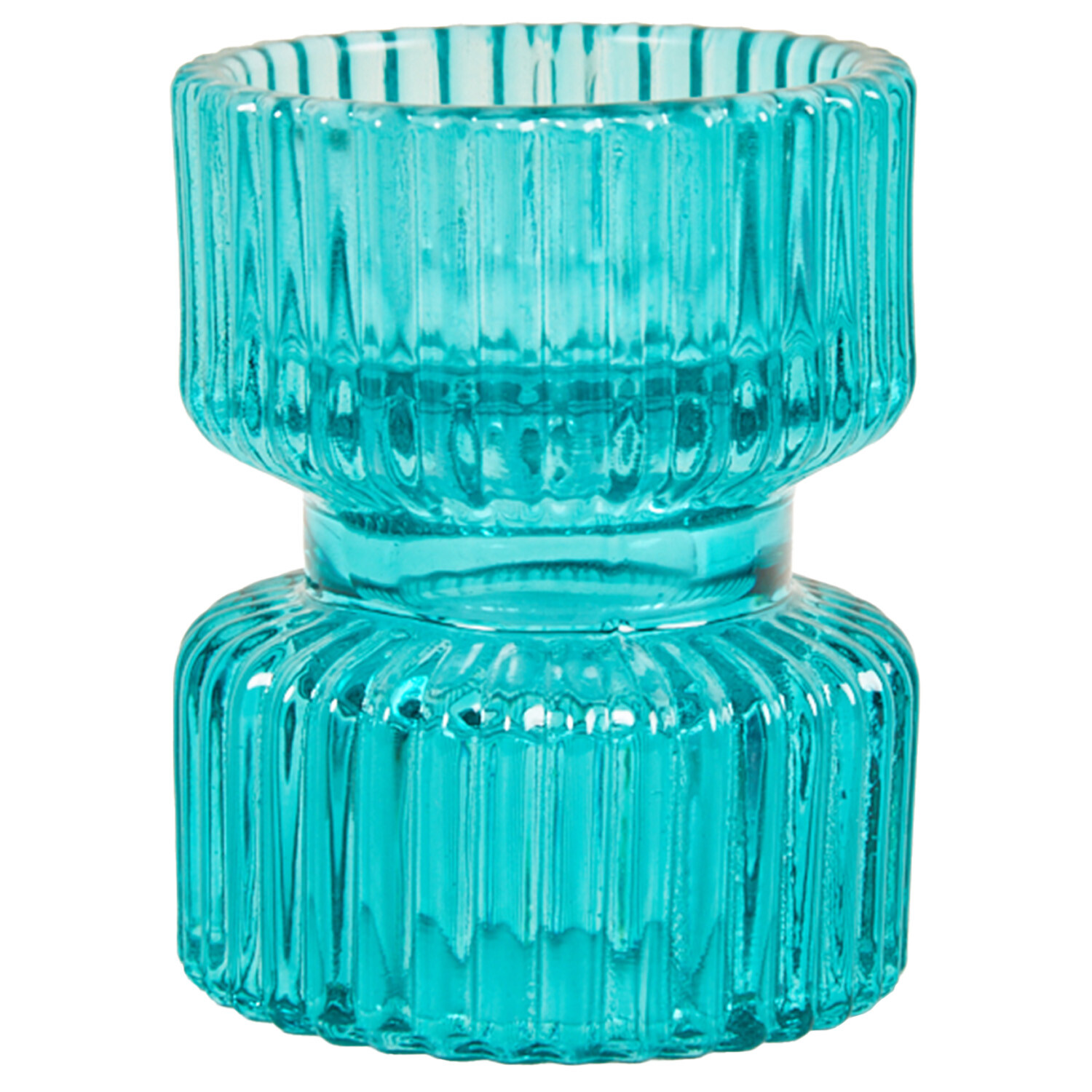 Jewel Ribbed Tealight Holder - Multicolour Image 3