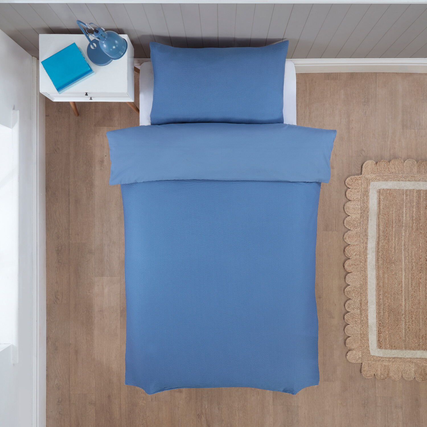 Mini Seersucker Duvet Set Blue Image 3