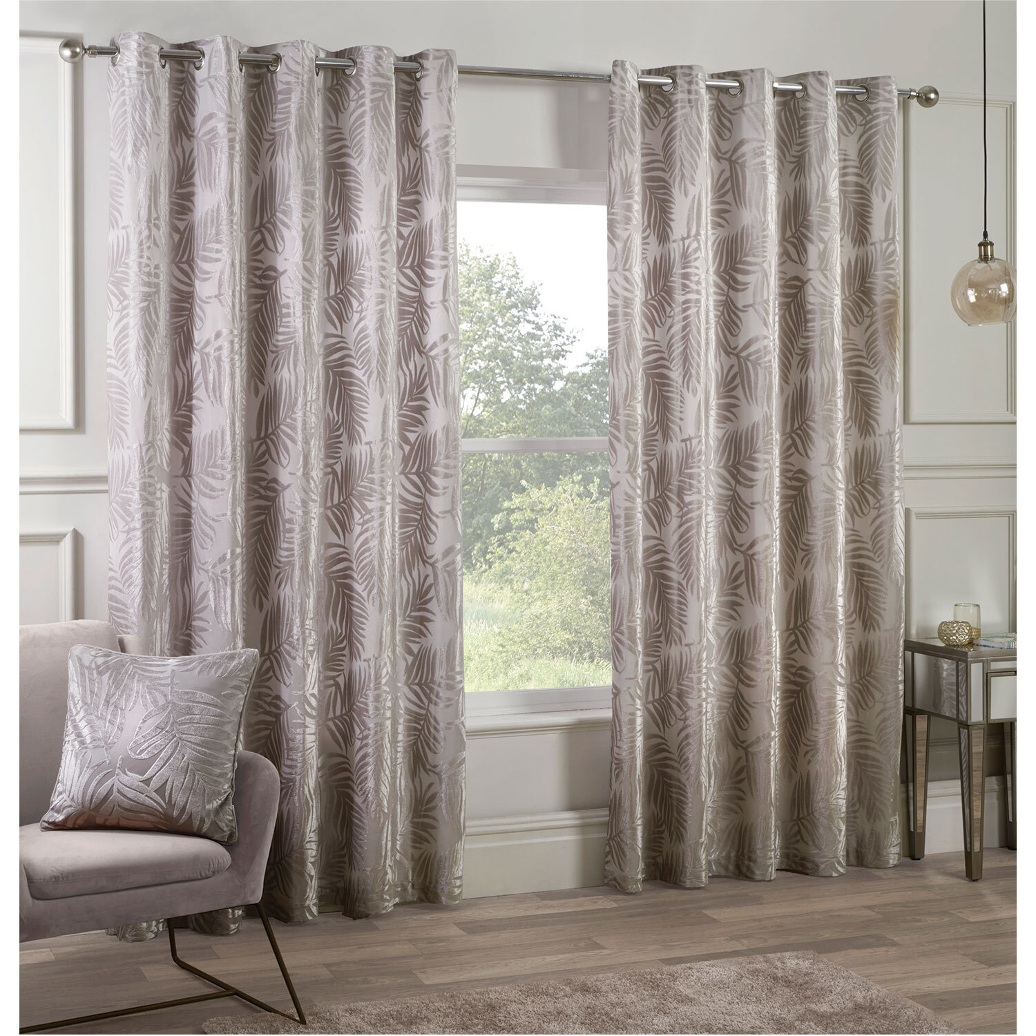 Divante Yasmin Ivory Eyelet Curtains 183 x 168cm Image 2