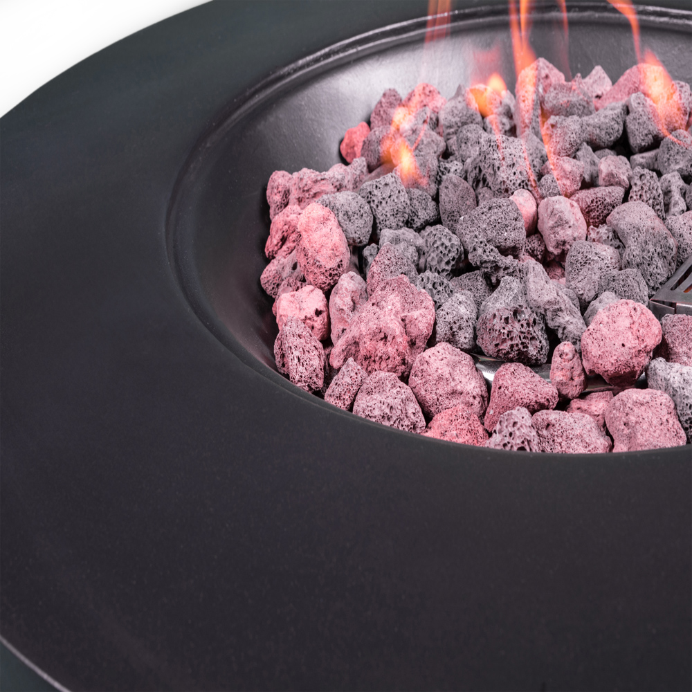 Centurion Fusion Black Lavish Patio Gas Fire Pit with Stone Finish Image 6