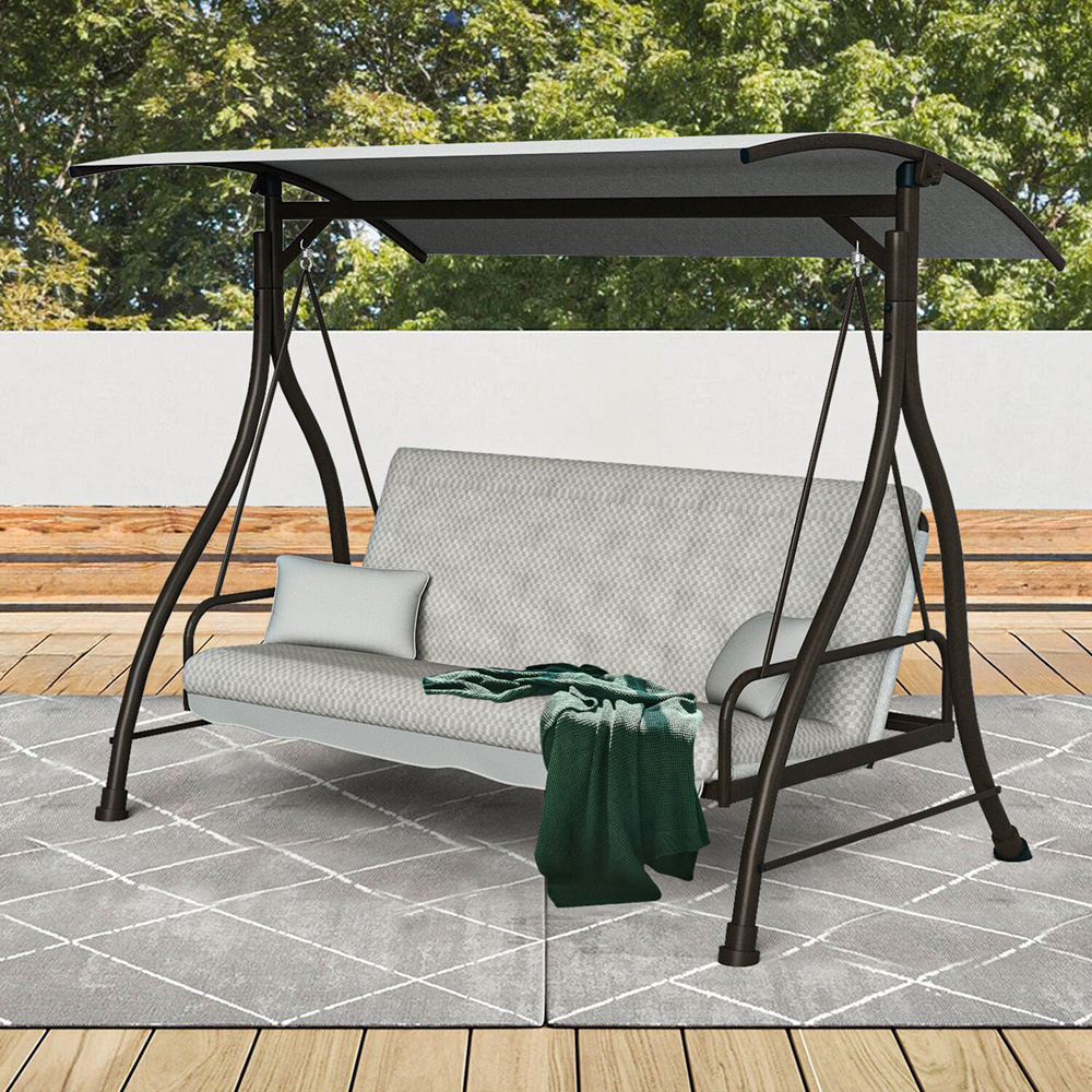 Malay Riviera 3 Seater Combo Swingbed - Grey Image 4