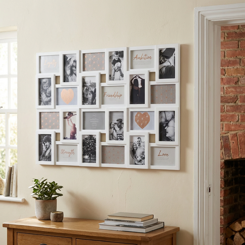 Hendon White 24 Multi Aperture Photo Frame | Homebase