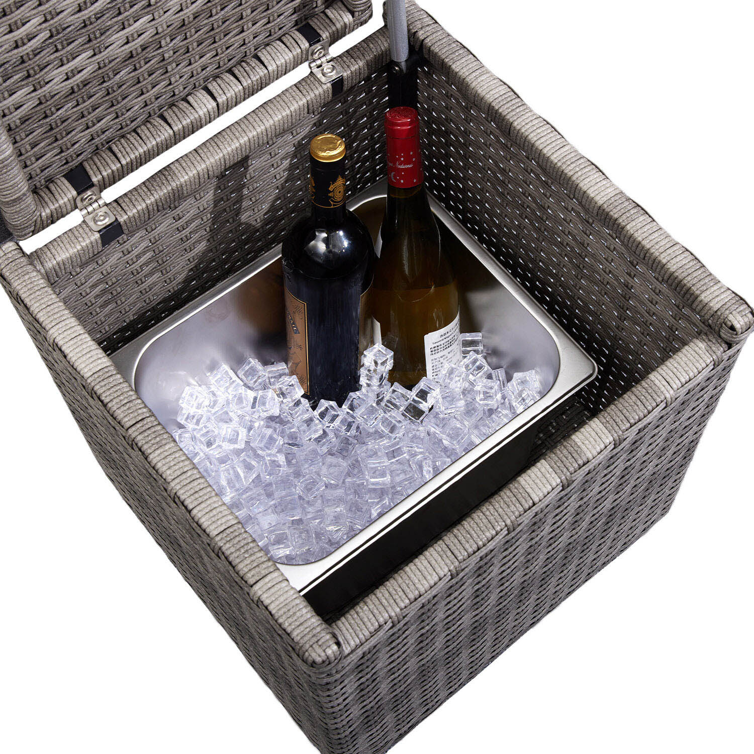 Malay Deluxe New Hampshire Stool with Ice Bucket - Grey Image 4