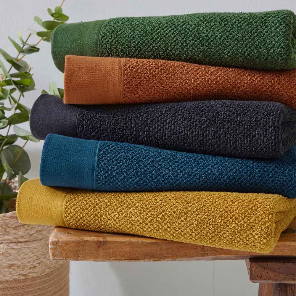 furn. Textured Cotton Brown Bath Sheet Image 5