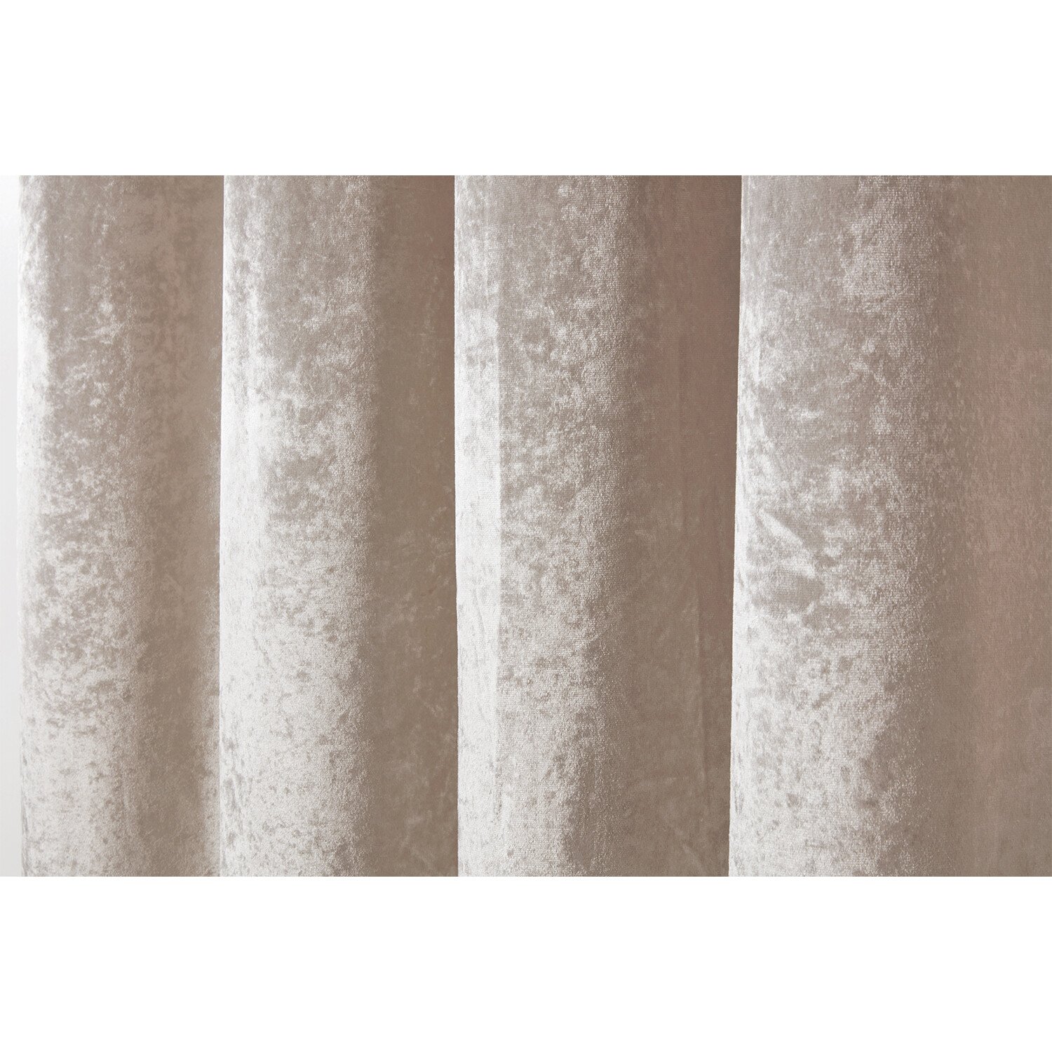 Divante Ivory Crushed Velvet Eyelet Curtains 168 x 137cm Image 3