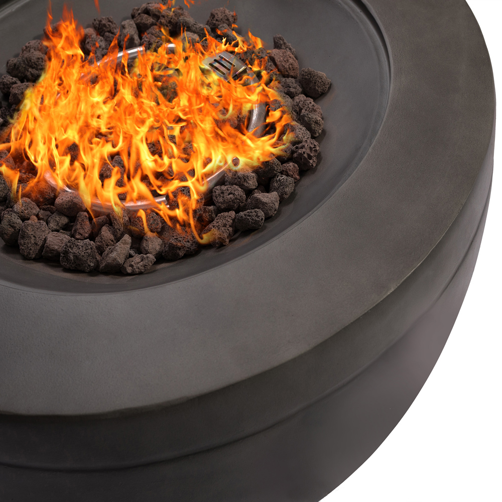 Centurion Tabiti Dark Grey Lavish Patio Gas Fire Pit with Stone Finish Image 7