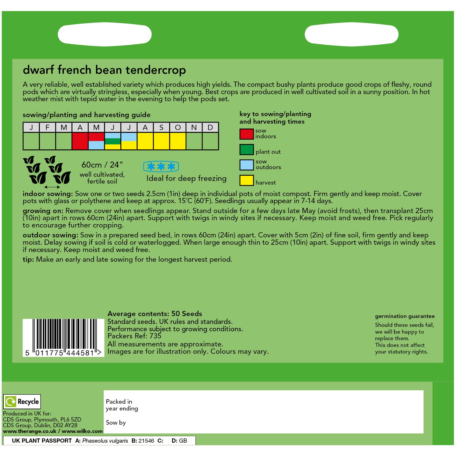 Dwarf French Bean Tendercrop Seeds Green Image 2