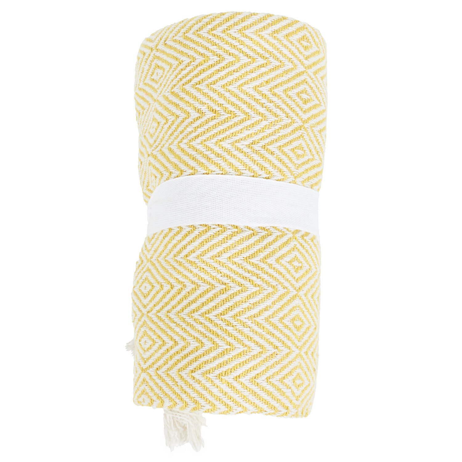 Geo Woven Throw - Yellow Image 2