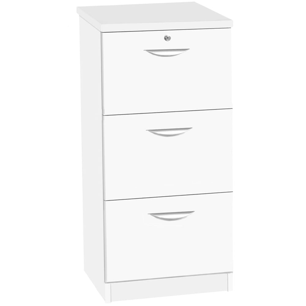 R White Cabinets 3 Drawer White Filing Cabinet Image 2