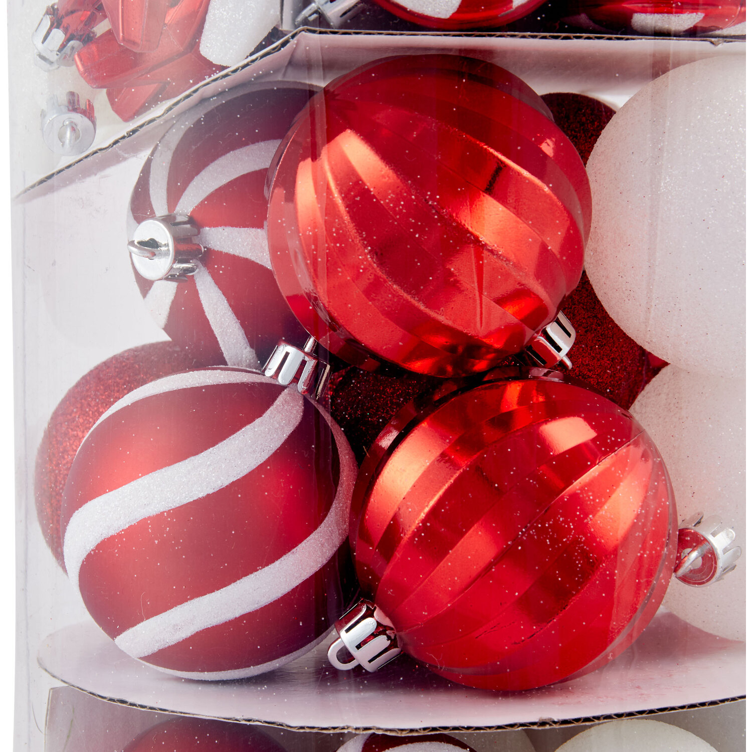 Pack of 120 Candy Cane Lane Baubles - Red Image 3