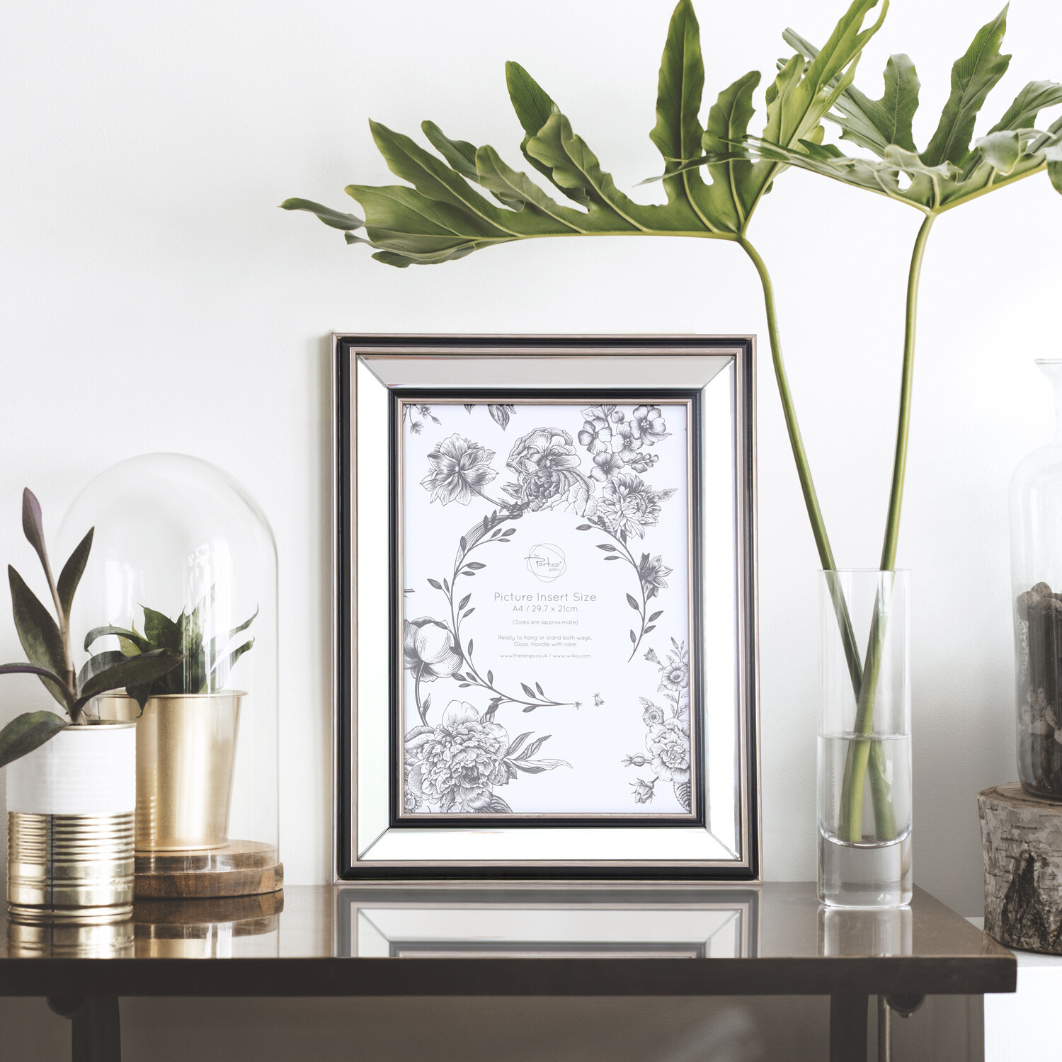 Mode Mirrored Photo Frame Silver A4 Image 2