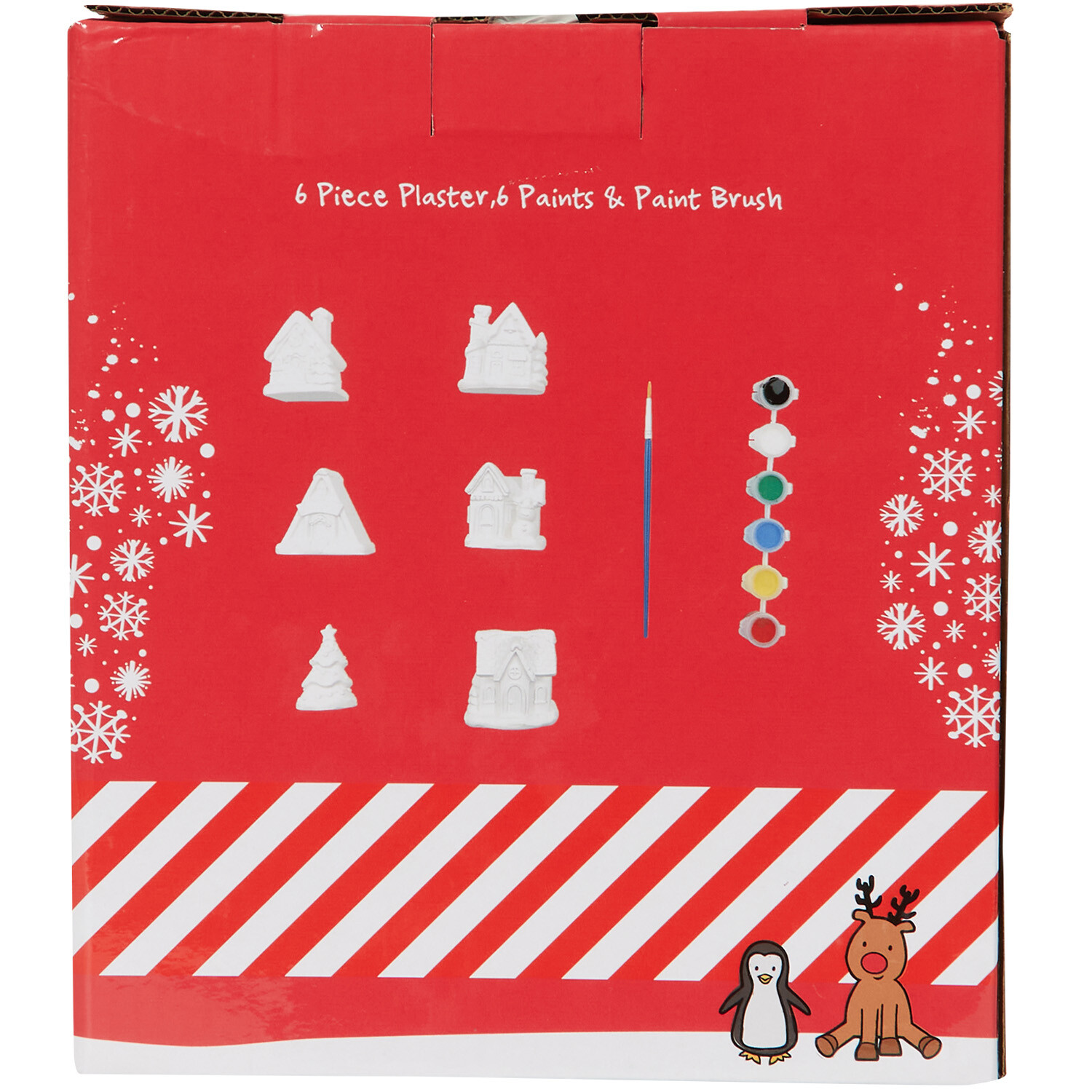 Pack of 6 Paint Your Own Ceramic Christmas Houses - White Image 3