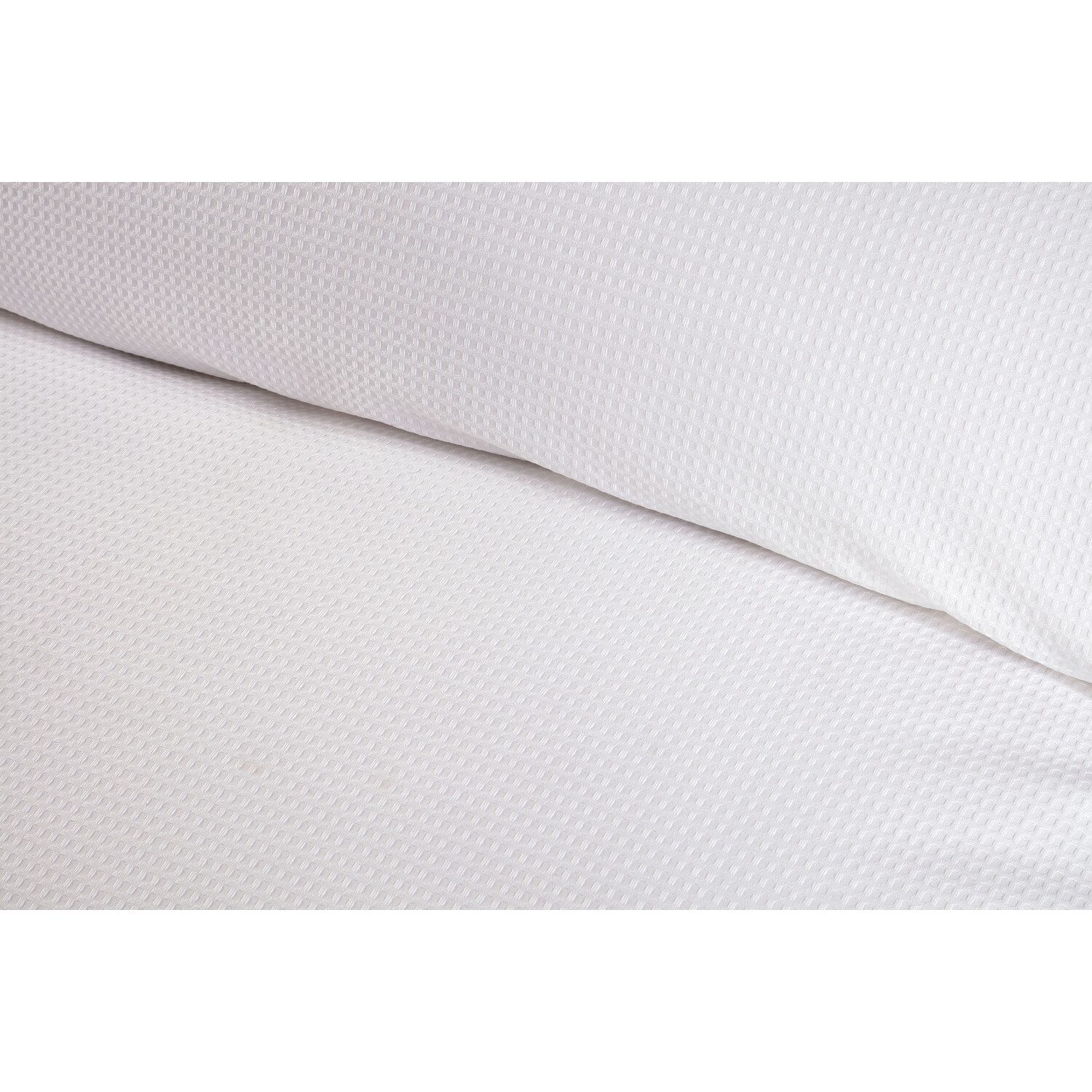 Divante Belgravia Waffle Duvet Cover and Pillowcase Set - White / Superking Image 4