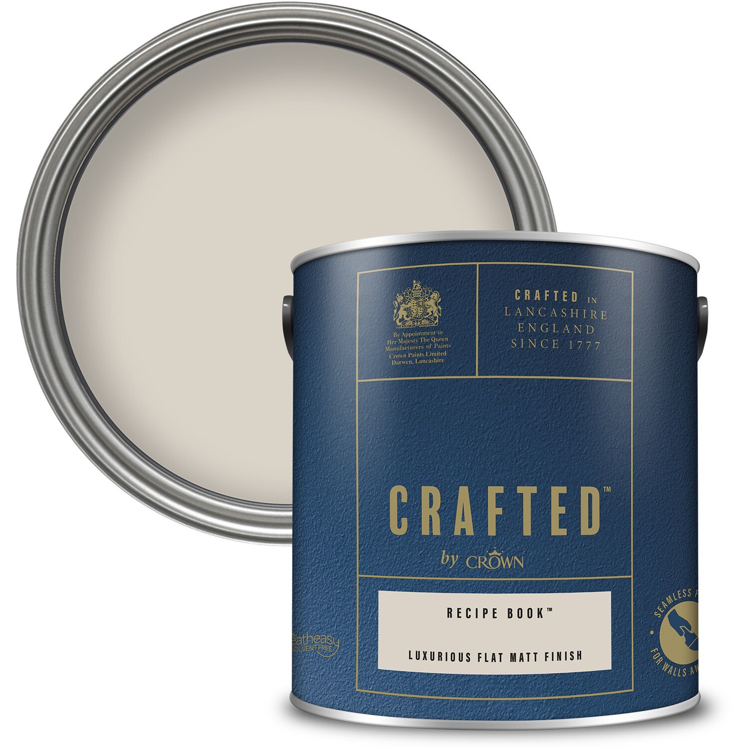 Crown Crafted Walls & Wood Recipe Book Luxurious Flat Matt Paint 2.5L Image 1
