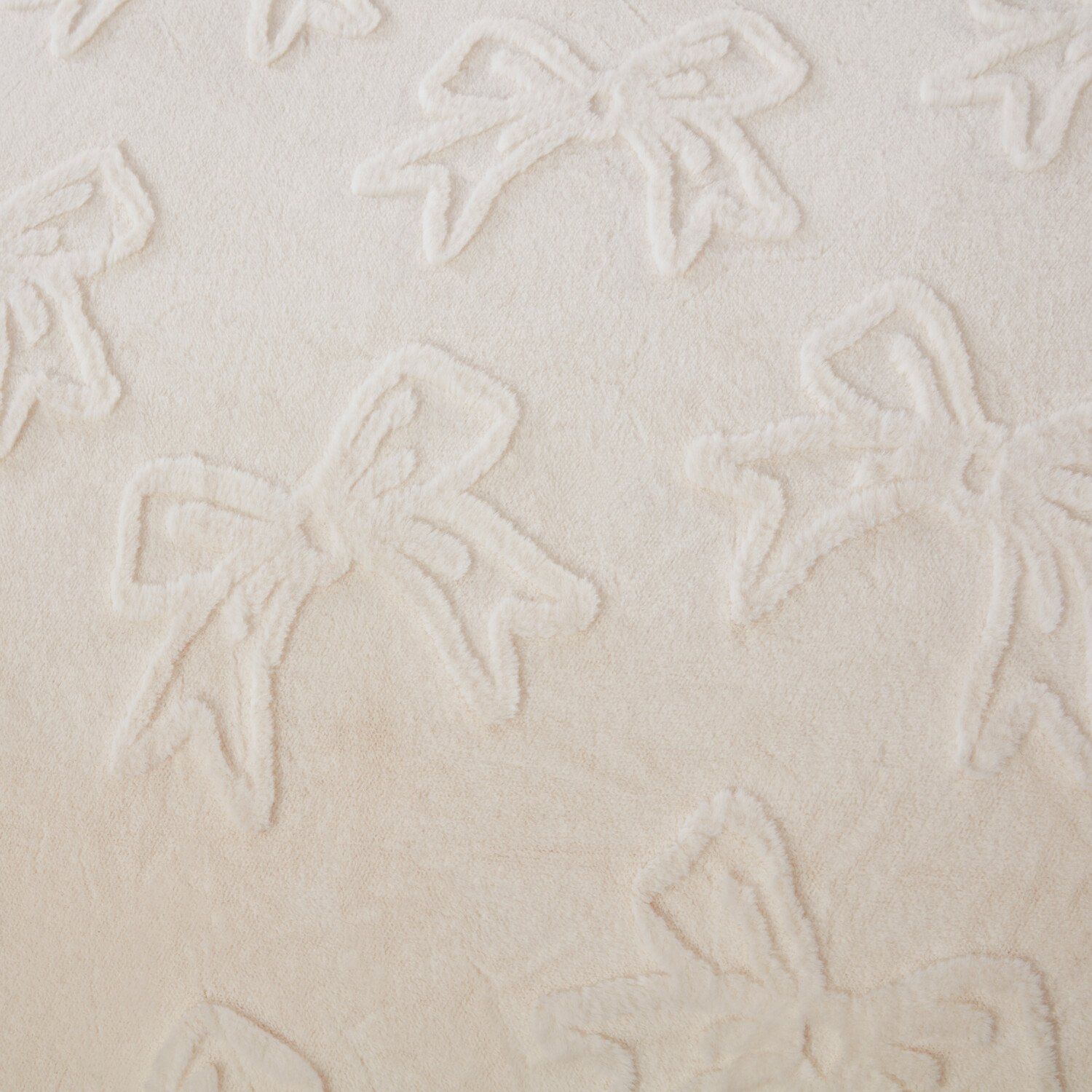 Bow Faux Fur Duvet Set Ivory Double Image 2