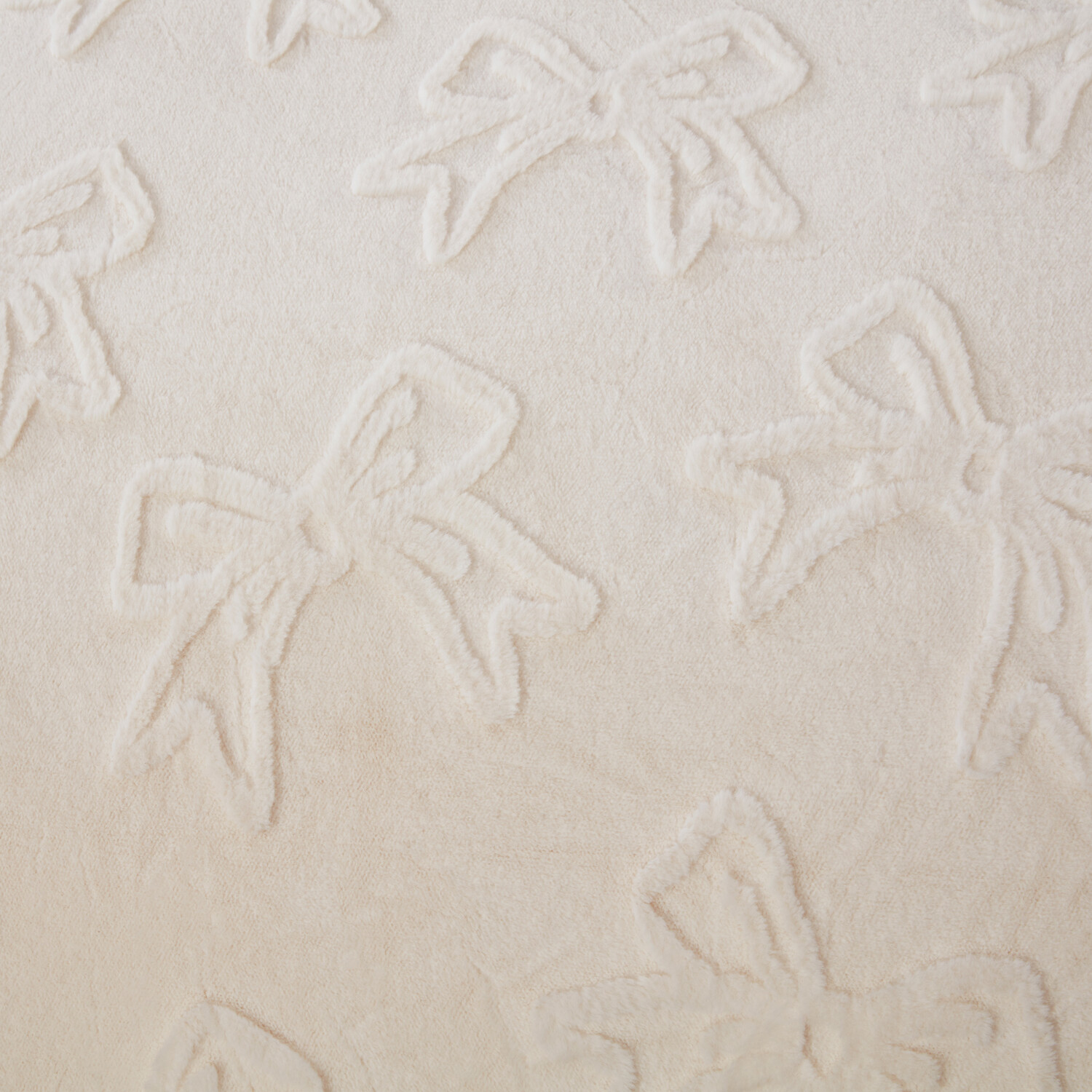 Bow Faux Fur Duvet Set Ivory Double Image 3