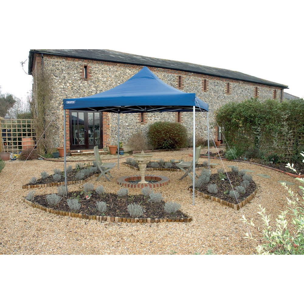 Draper 3 x 3m Blue Steel Foldable Concertina Gazebo Image 4