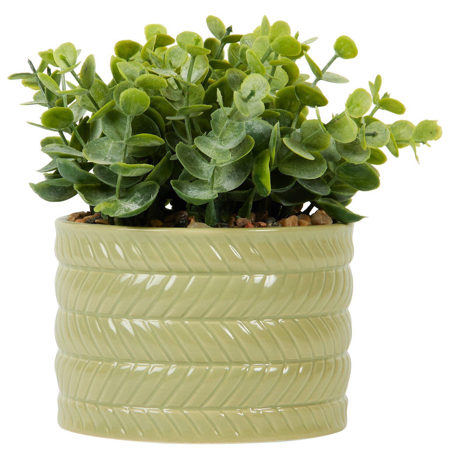 Faux Grass In Pot White or Sage Image 4