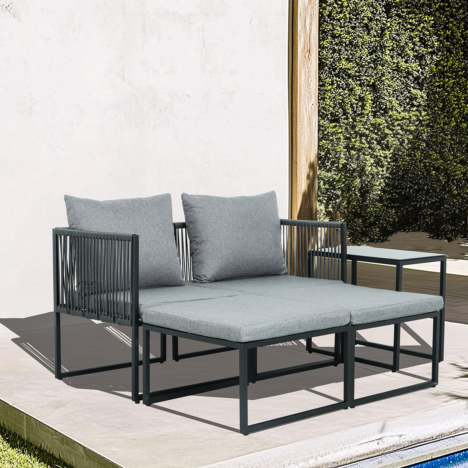 5 Piece Layla Metal Sofa Set - Grey Image 2