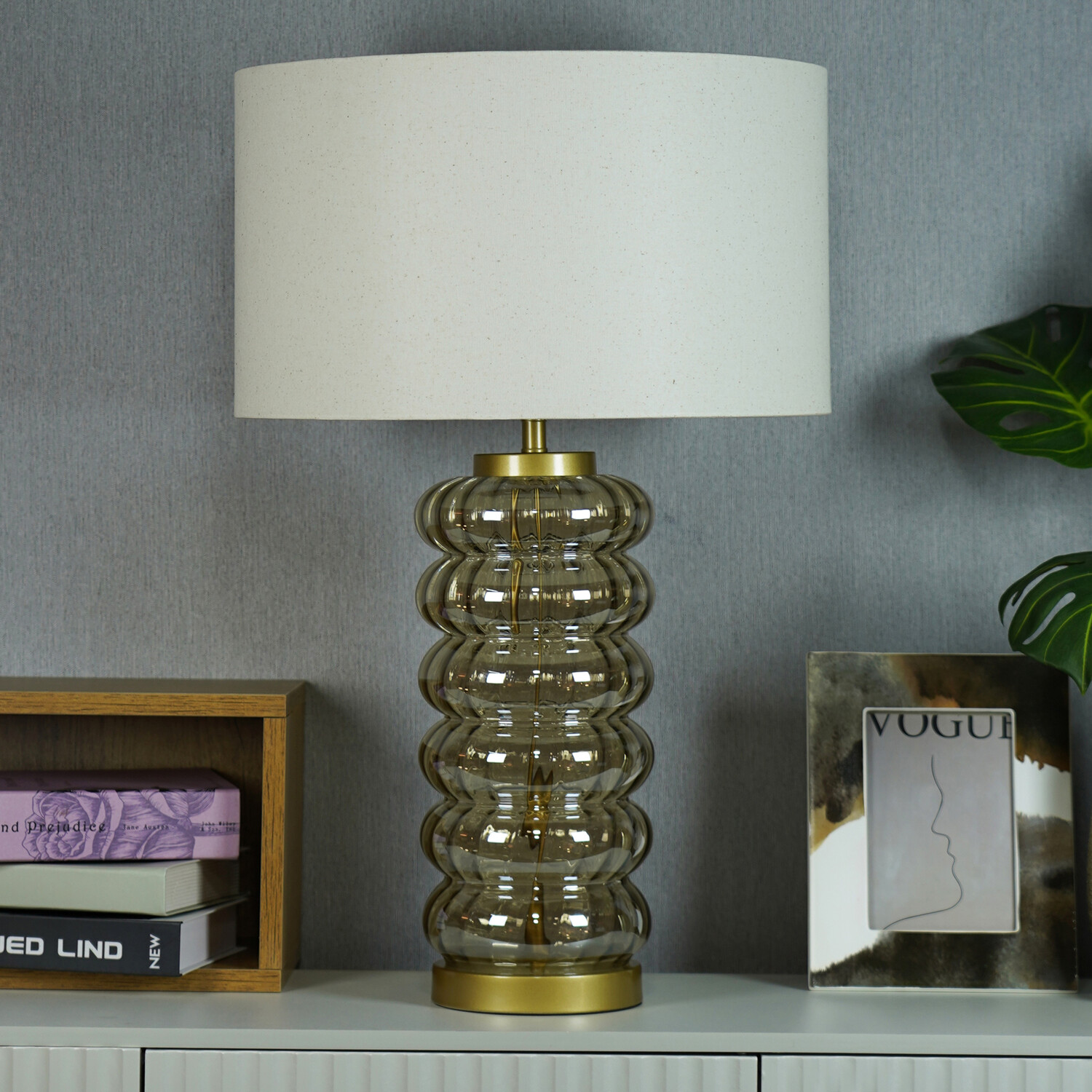 Miley Glass Table Lamp Amber Image 6