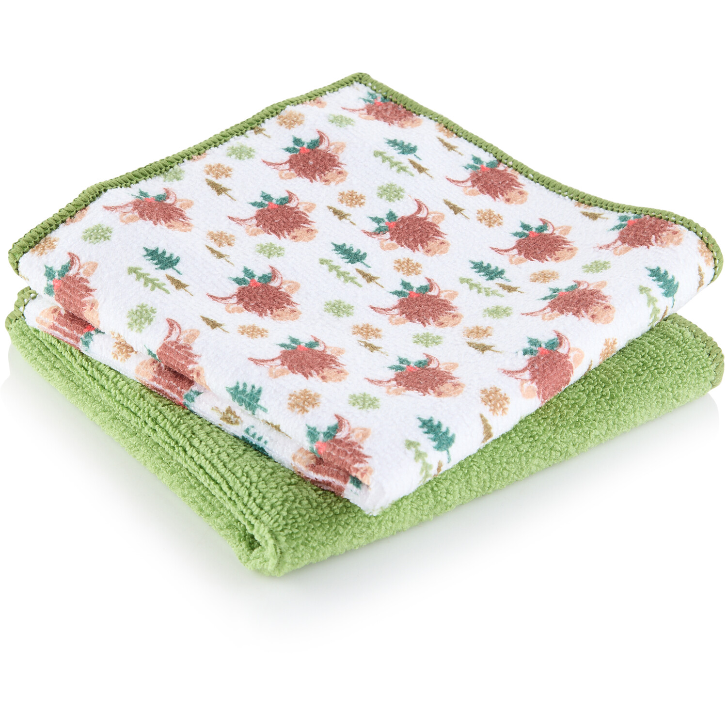 Pack of 2 Frosty Moo Antibacterial General Purpose Cloths Green Image 2