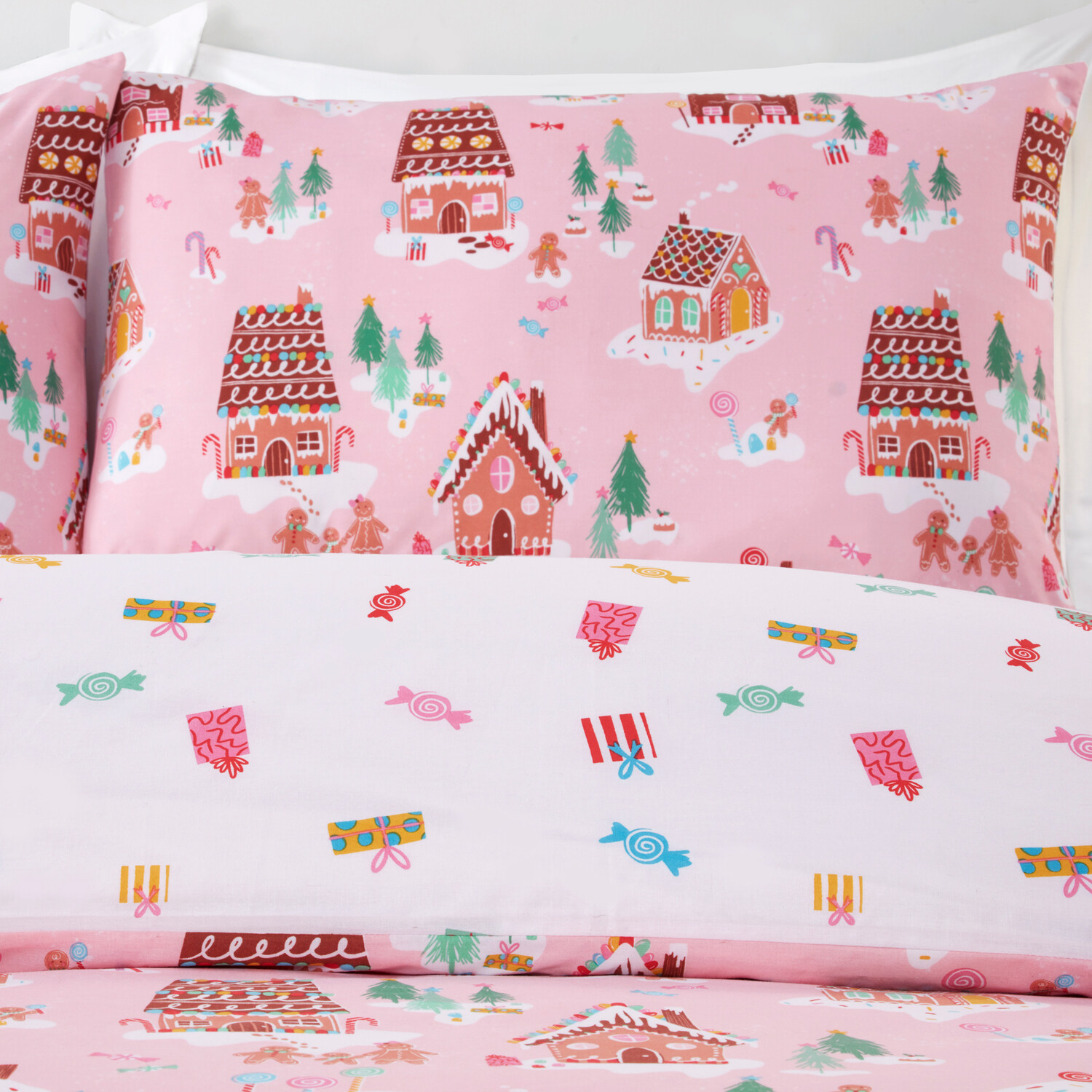 Gingerbread Lane Duvet Set Pink Single Image 2